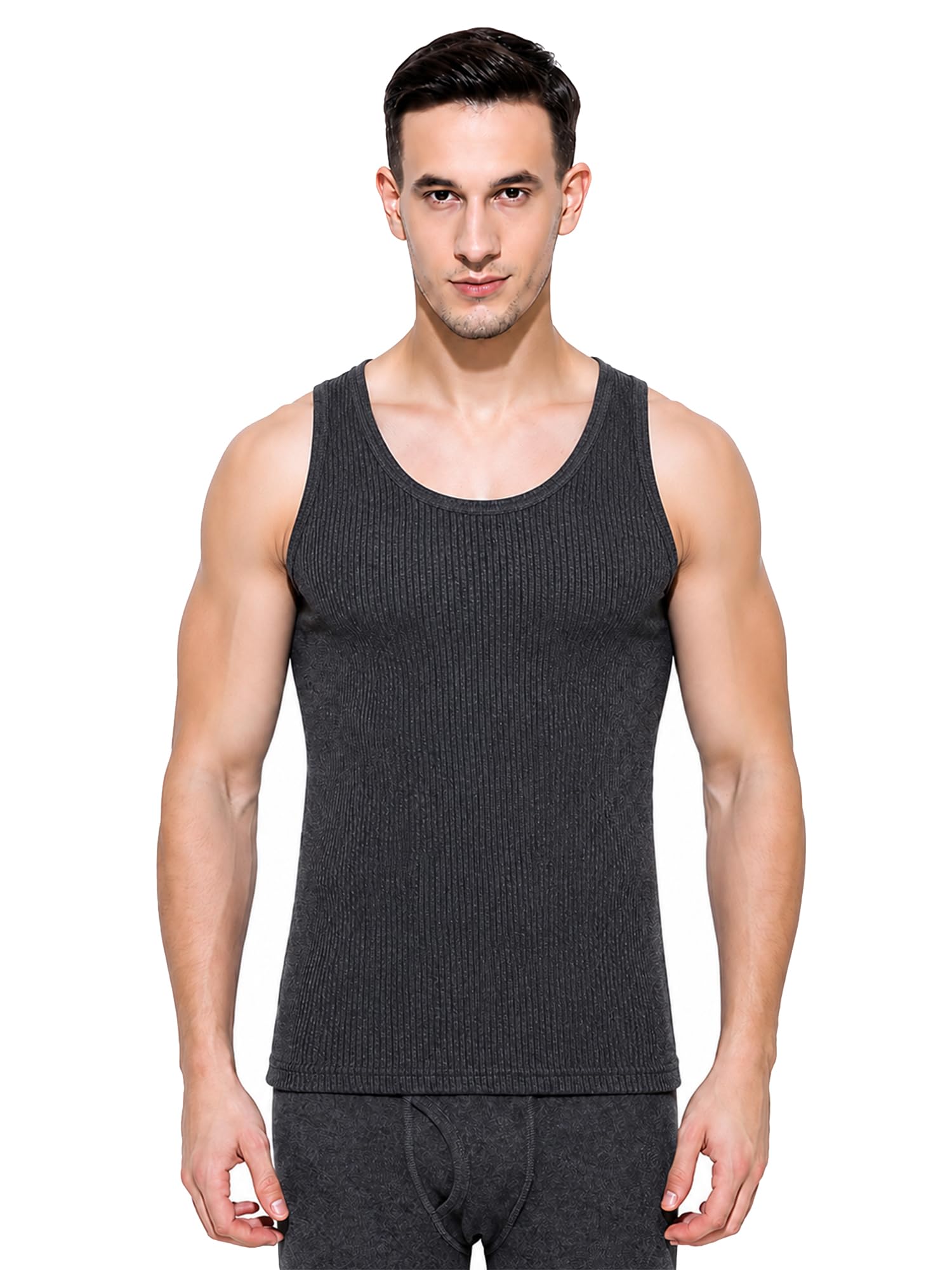 bodycare Men's Slim Fit Thermal Tops Round Neck Sleeveless Pack Of 1-picture-53