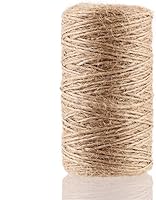 Vista 1 de CCINEE Cuerda de yute natural de 328 pies de 0.039 in para artes y manualidades, cuerda de yute para jardinería, cuerda rústica natural, cuerda