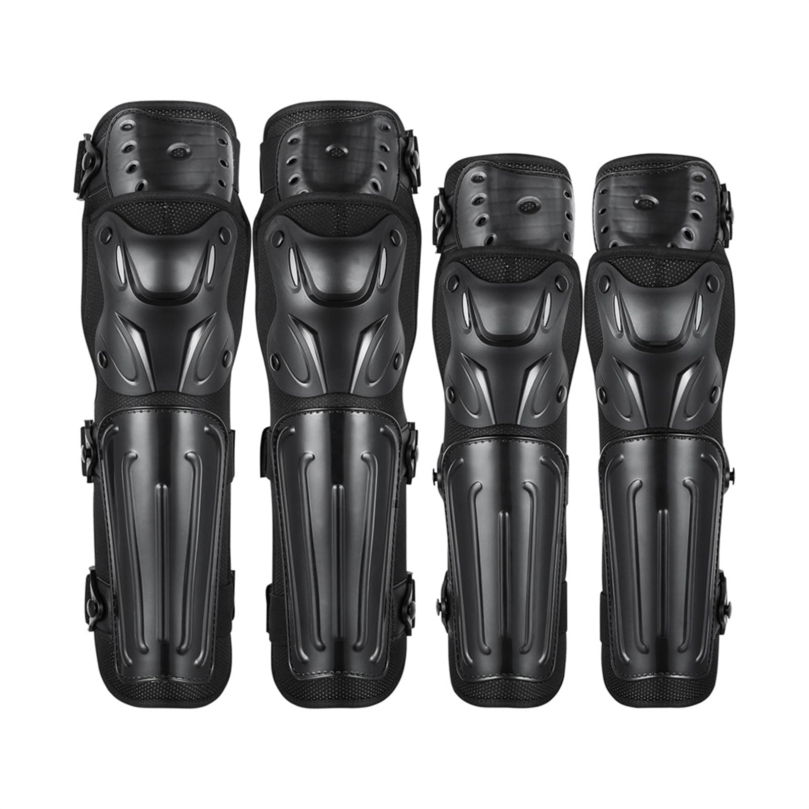 Juego de 4 Rodilleras y Coderas para Motocicleta, Equipo de protección para espinilleras de Motocross, Resistentes al Desgaste, a los Impactos y con absorción de Impactos