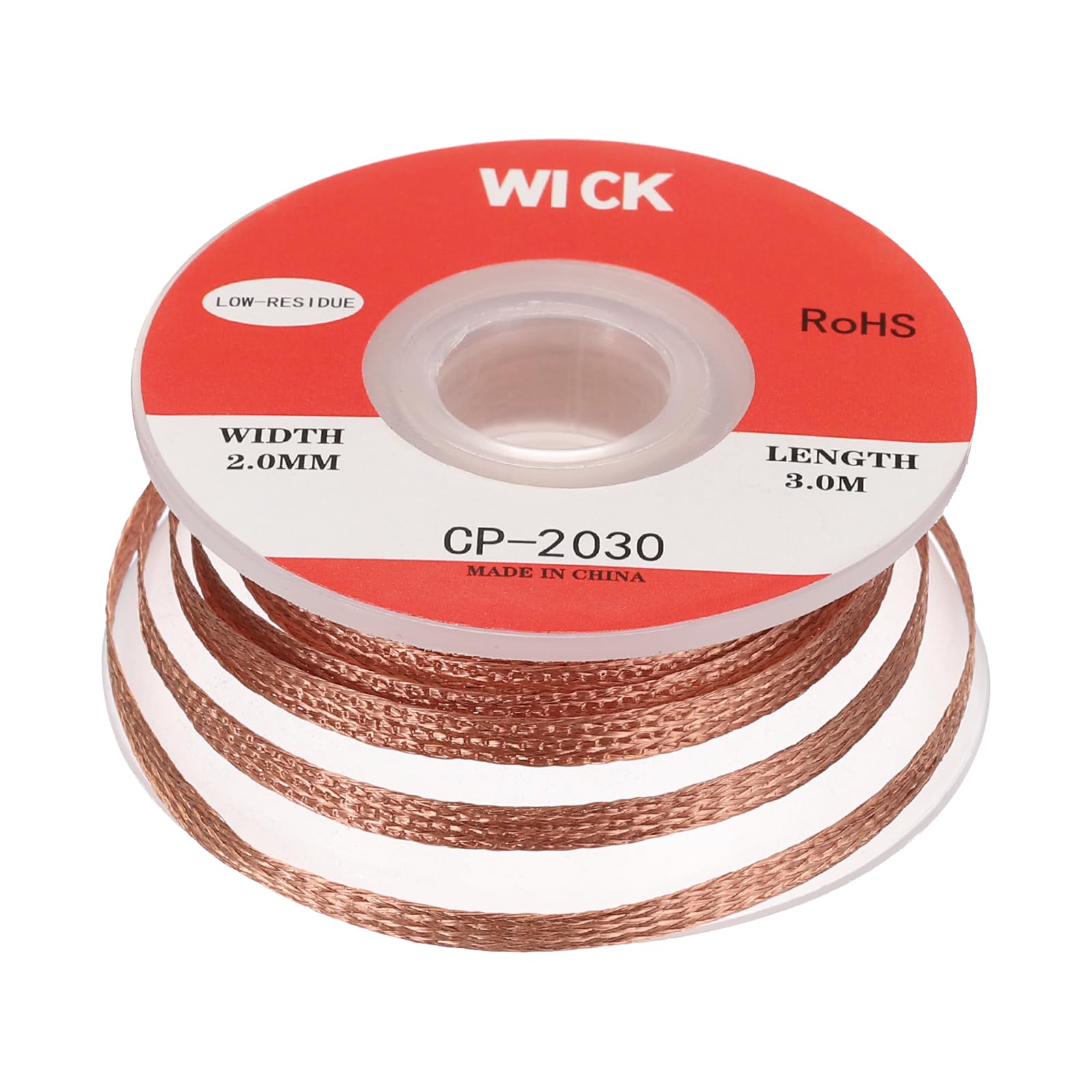 MECCANIXITY Solder Wick Braid No-Clean Desoldering Wick Braid 0.08 Inch Width 10 Feet Length for Remove the Solder Electrical Components 1 Pack