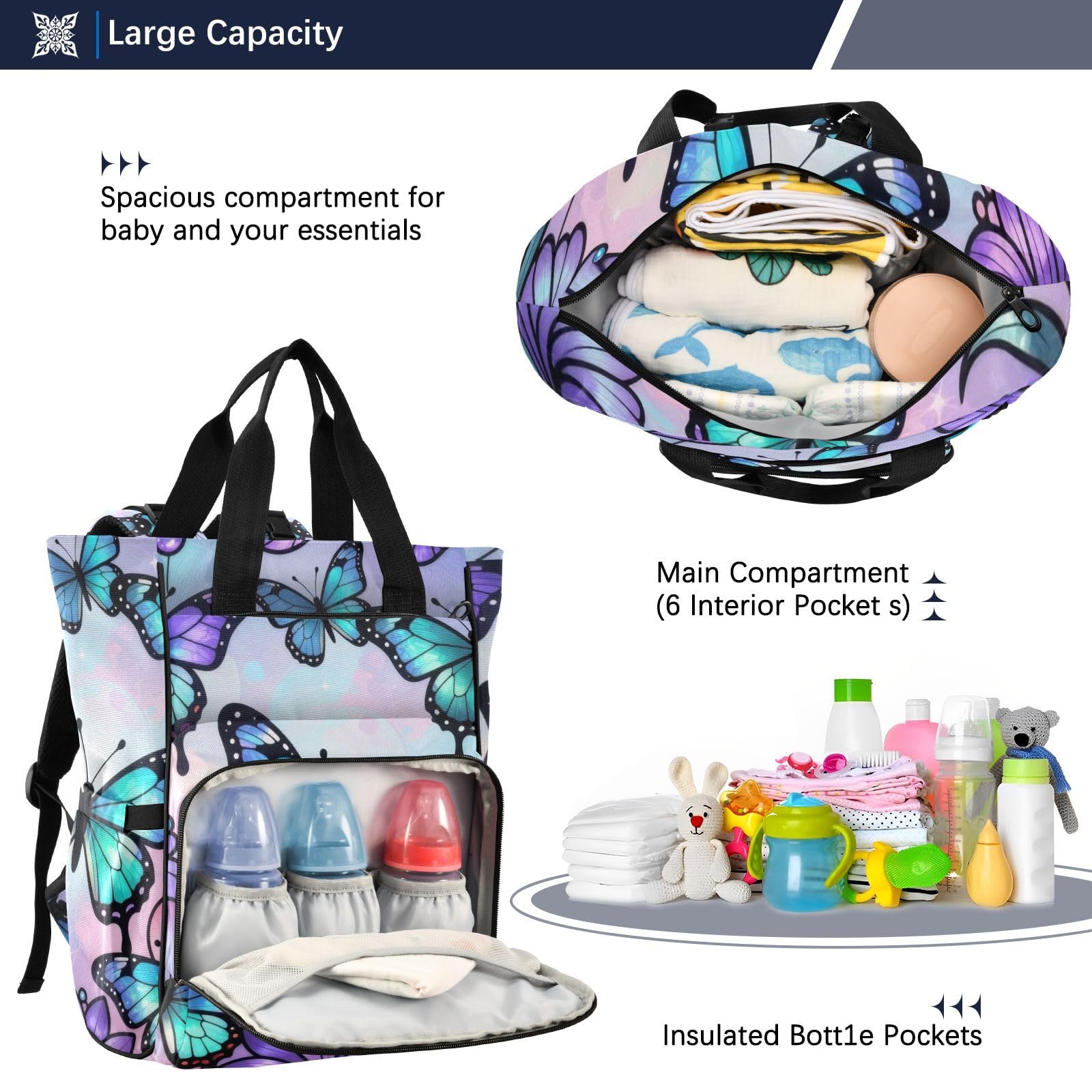 Baby Bags For Mama Butterflies - Vitrales morados