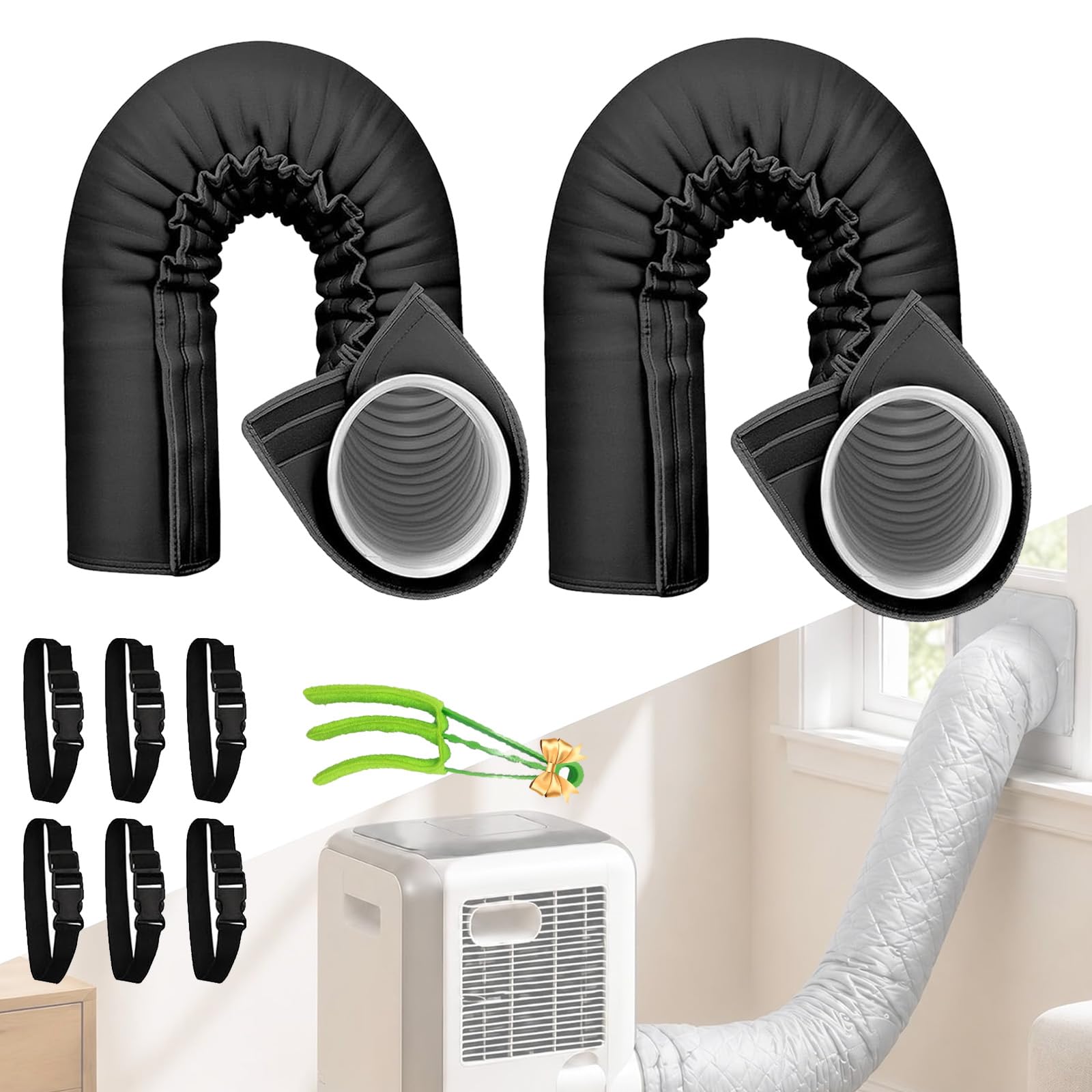 Glsayzu Mix-6 150X52cm Insulation For Portable Air Conditioner Exhaust Hose, 2-Piece Universal Insulating Sleeve For Portable Air Conditioners, Heat Protection & Energy Saving, For 12.7Cm & 15Cm Diameters (Mix-6)