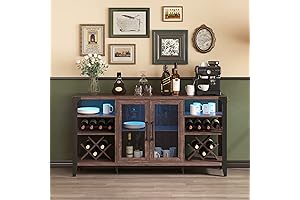 Elegant Farmhouse Wine Cabinet with Ample Refrigeration