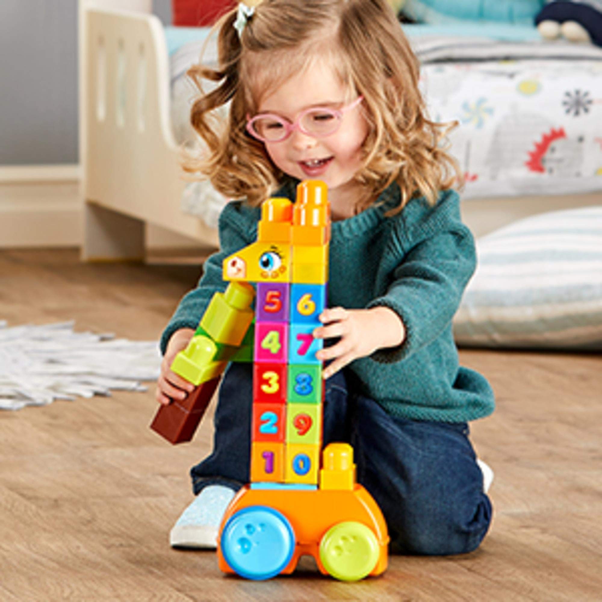 MEGA Bloks GFG19 - Bloks 123 Counting Item (30 Teile ), Babyspielzeug ab 12 Monaten, Mehrfarbig