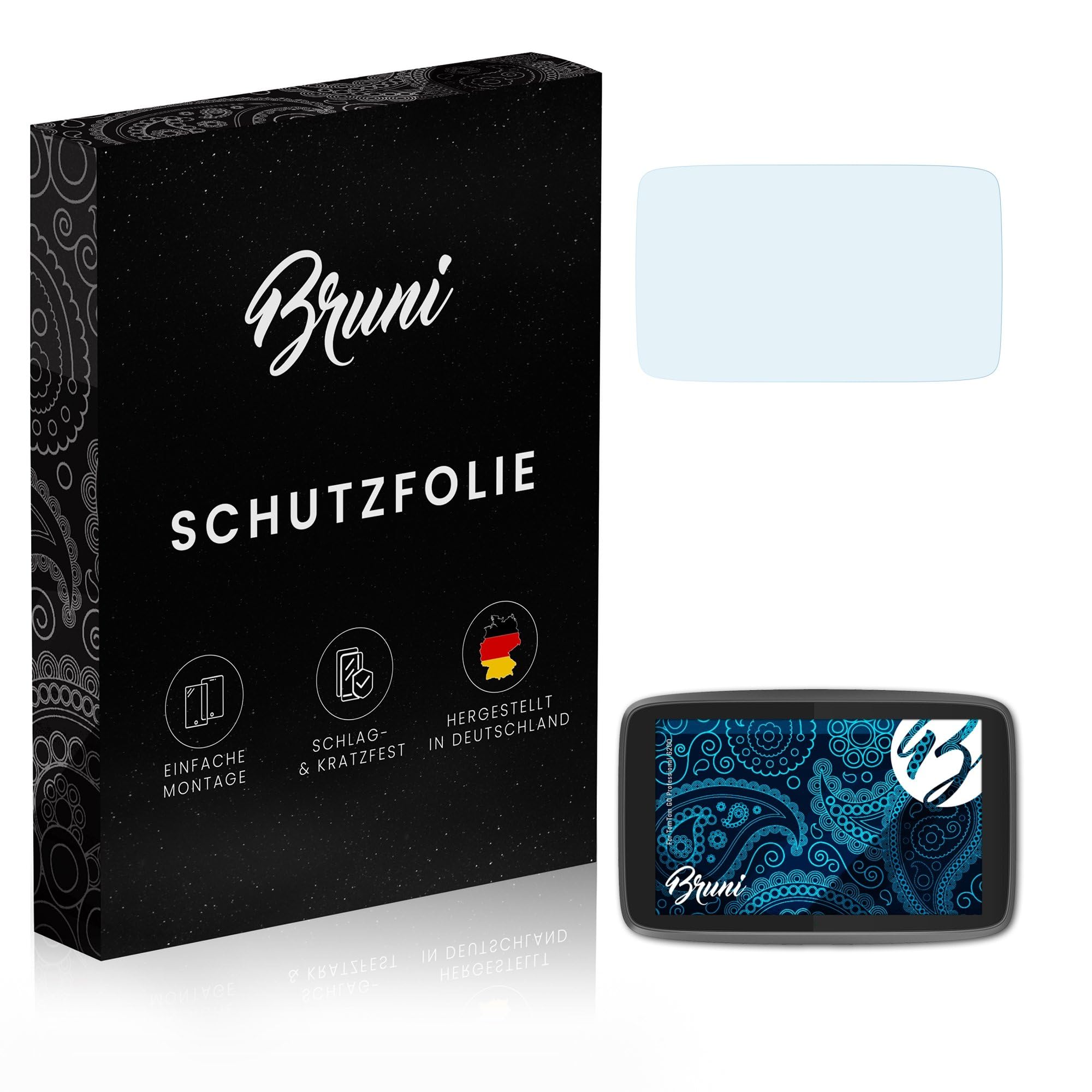 Bruni Screen Protector compatible with TomTom GO Professional 6200 Protector Film, crystal clear Protective Film (2X)