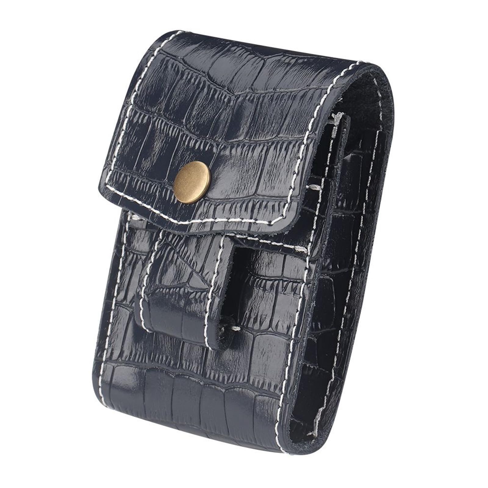Scatola Porta Accendino E Sigarette In Pelle PU E Acciaio – Capienza 20 Sigarette, Elegante E Impermeabile, Regalo Uomo