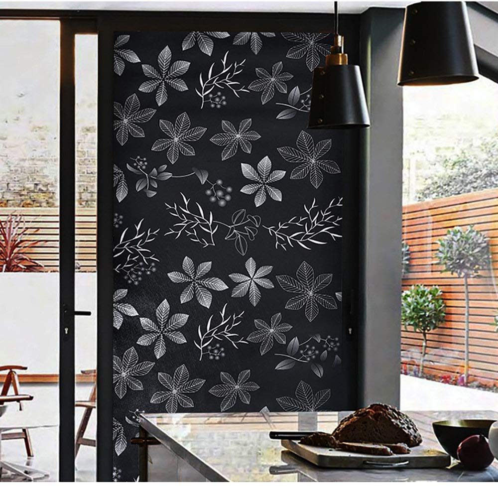 Raamfolie Privacy Frosted Glass Sticker Glasfolie Privacy Bine Flowers Orchideebloem Gebrandschilderd glas Geen lijm Statisch vastkleven Frosted raambekleding for thuis Windows Film Decoratief(60x200c