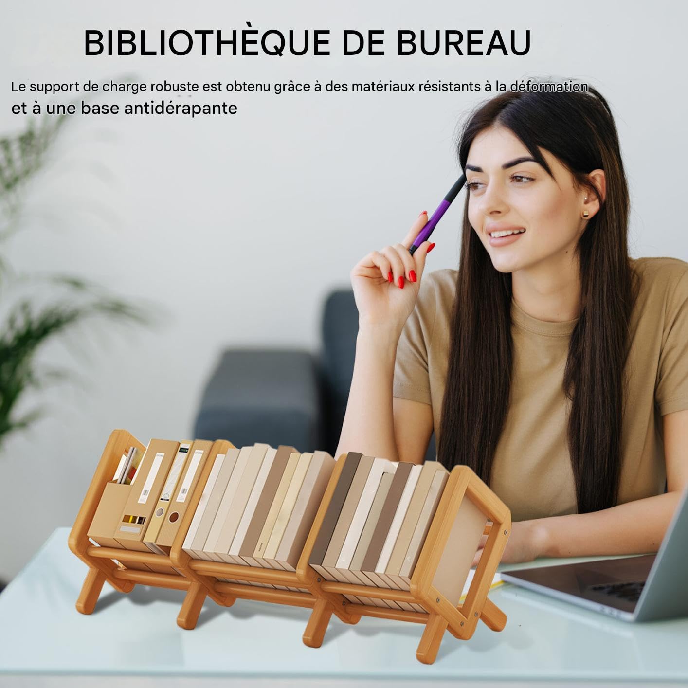 Générique Mensola da ufficio,Libreria da tavolo | Scaffale in legno pieghevole organizzatore decorativo per angolo casa, soggiorno, camera da letto per bambini