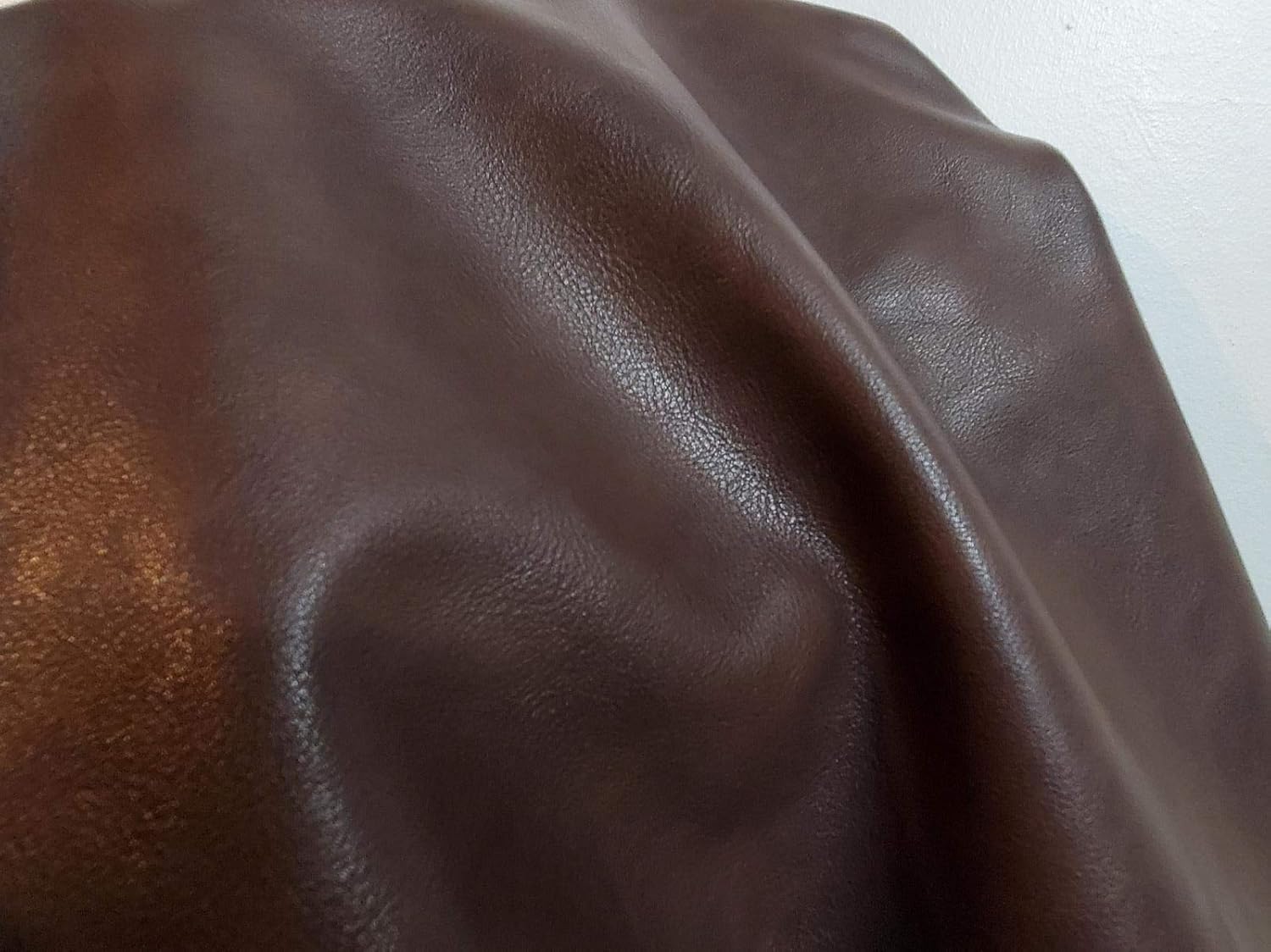 NAT Leathers | Brown Soft Faux Vegan Leather PU (Peta Approved Vegan) | 5 Yards (180 inch Length x 54 inch Wide) Cut by The Yard | Synthetic Pleather 0.9mm Smooth Upholstery | Brown 180x54
