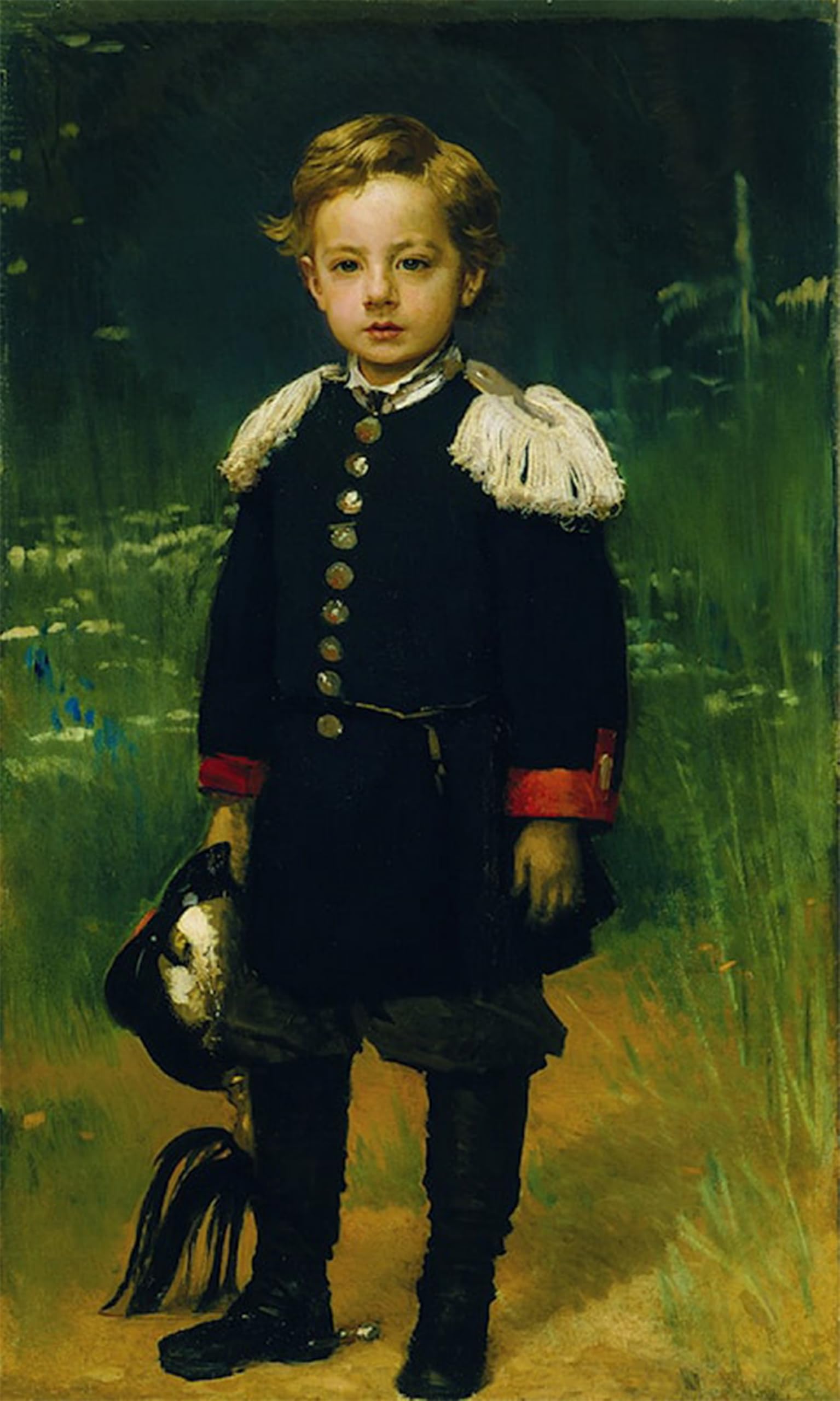 SERENDIPITP Retro Picture Poster Wall Art Pictures Painting Portrait of the Artist's Son Nikolai by Ivan Nikolaevich Kramskoy Wall Art Canvas Print for Wall Decor 60x90cm