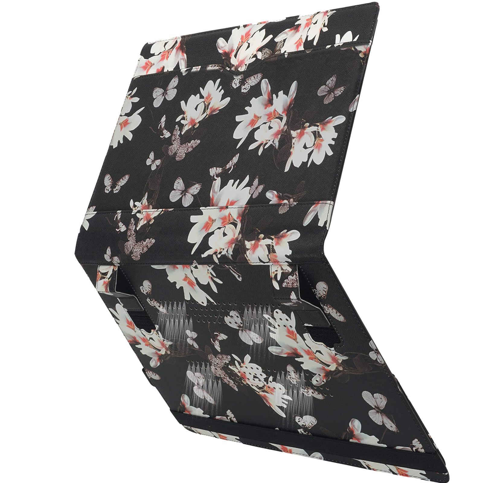 TYTX Compatible with MacBook Air 15 inch Case 2023 2024 Release M3 A3114 M2 A2941 with Liquid Retina Display & Touch ID Laptop Sleeve Protective Folio Book Cover with Vents (BlackFlower)