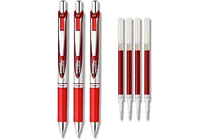 Pentel EnerGel Deluxe RTX Liquid Gel Ink Pens: Bold, Vibrant Red for Precise Writing