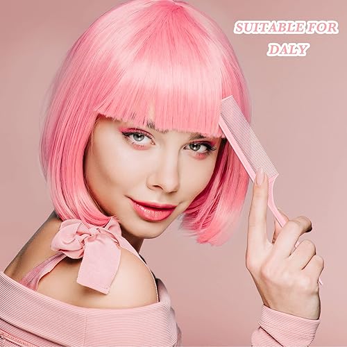 Miniatura 3 de Leinuosen Peine de cola de rata, 10 unidades, de carbono, resistente al calor, antiestático, para la raíz de la espalda, añadiendo volumen estilo