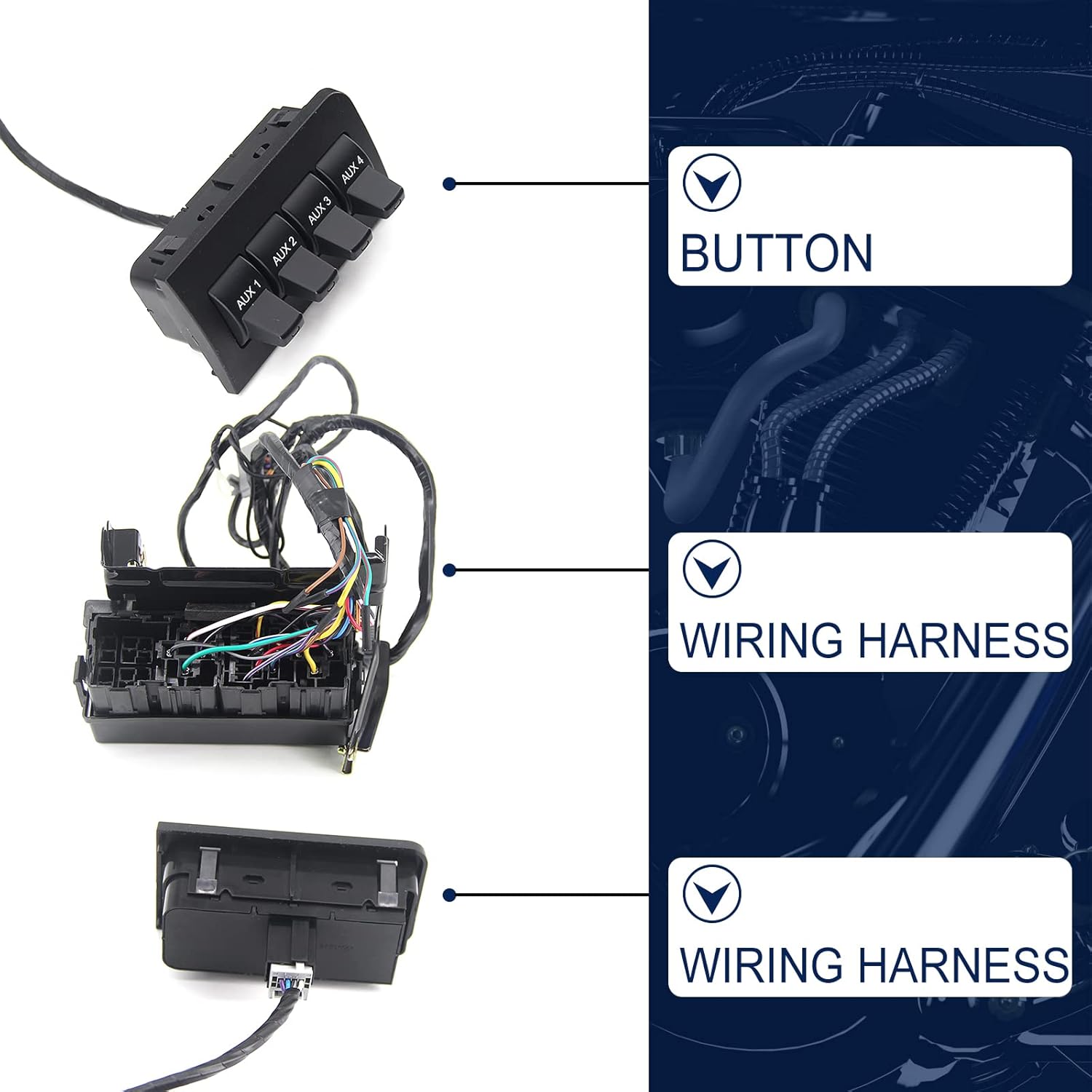 Auxiliary Dash Upfitter Switch Replacement for Ford F250 F350 F450 F550 Super Duty 2009-2016 Replace AL3Z13D730AA