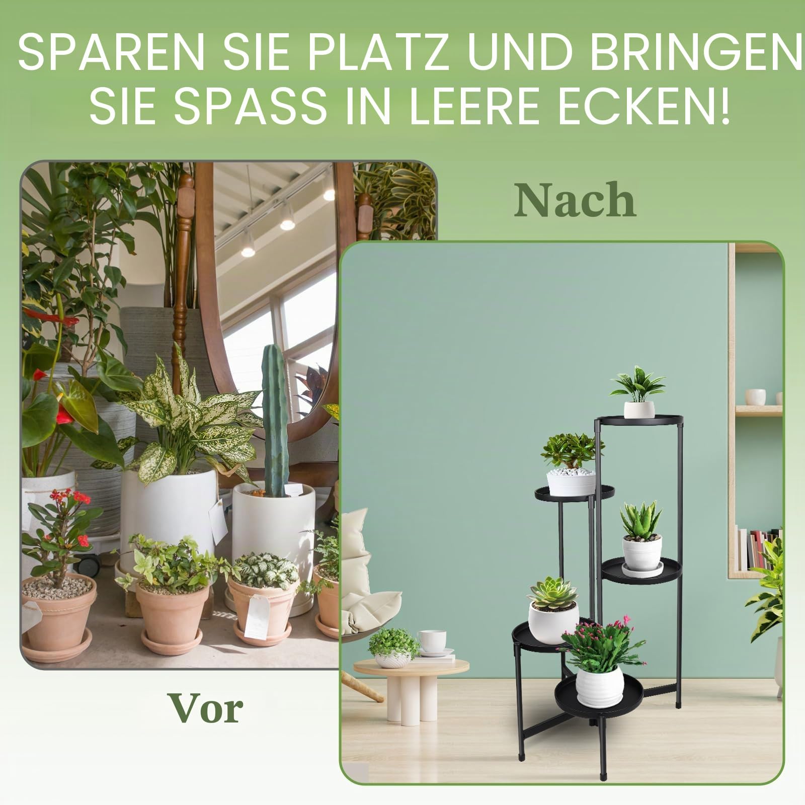lalago 5 Etagen Blumenständer, Blumentreppe für Garten Balkon Wohnzimmer