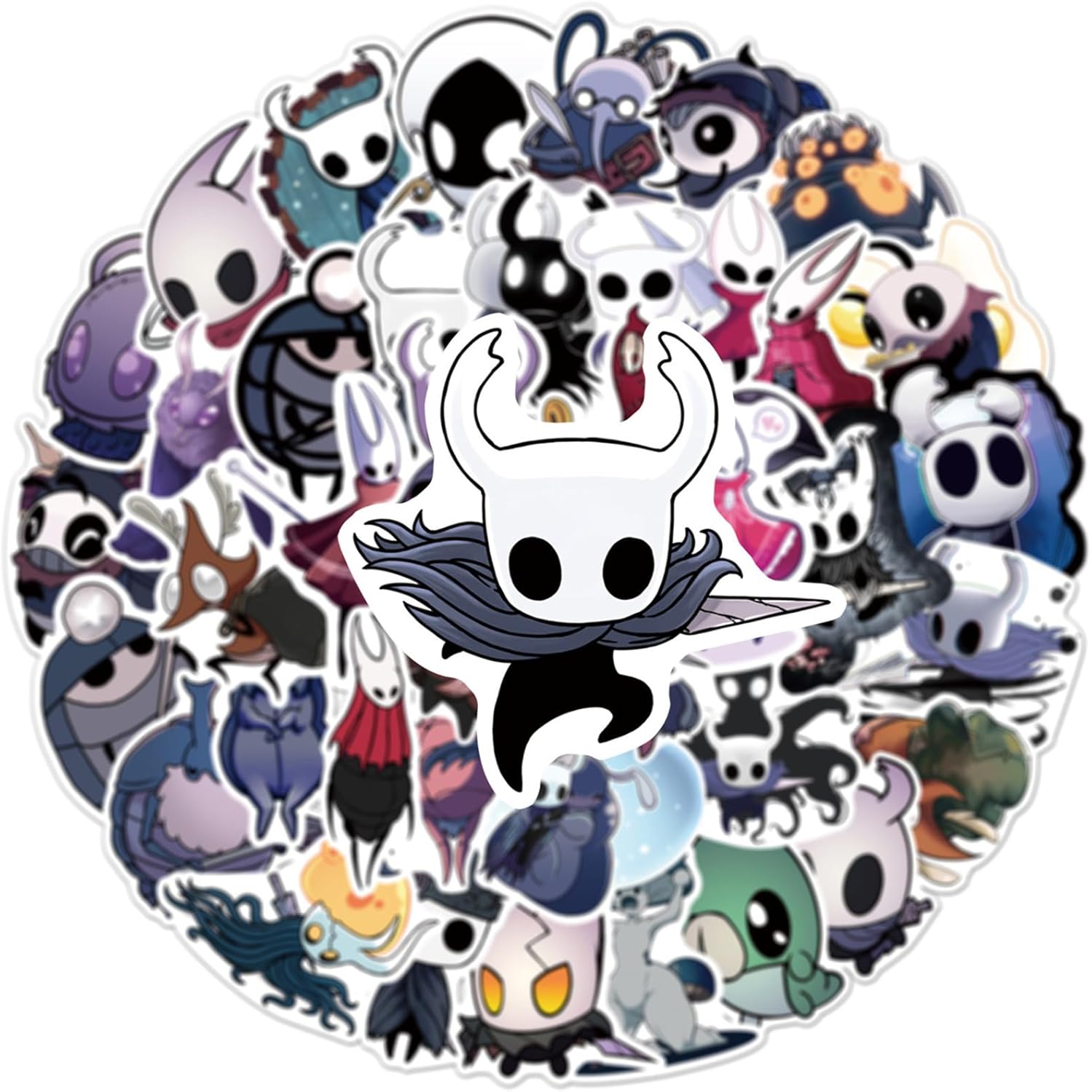 50pieces Hollow Knight Sticker Waterproof Cartoon Game Stickers for Hydroflask Waterbottle Aesthetic Vinyl Stickers Laptop Skateboard Luggage for Teens Kids (KD50) - Image 5