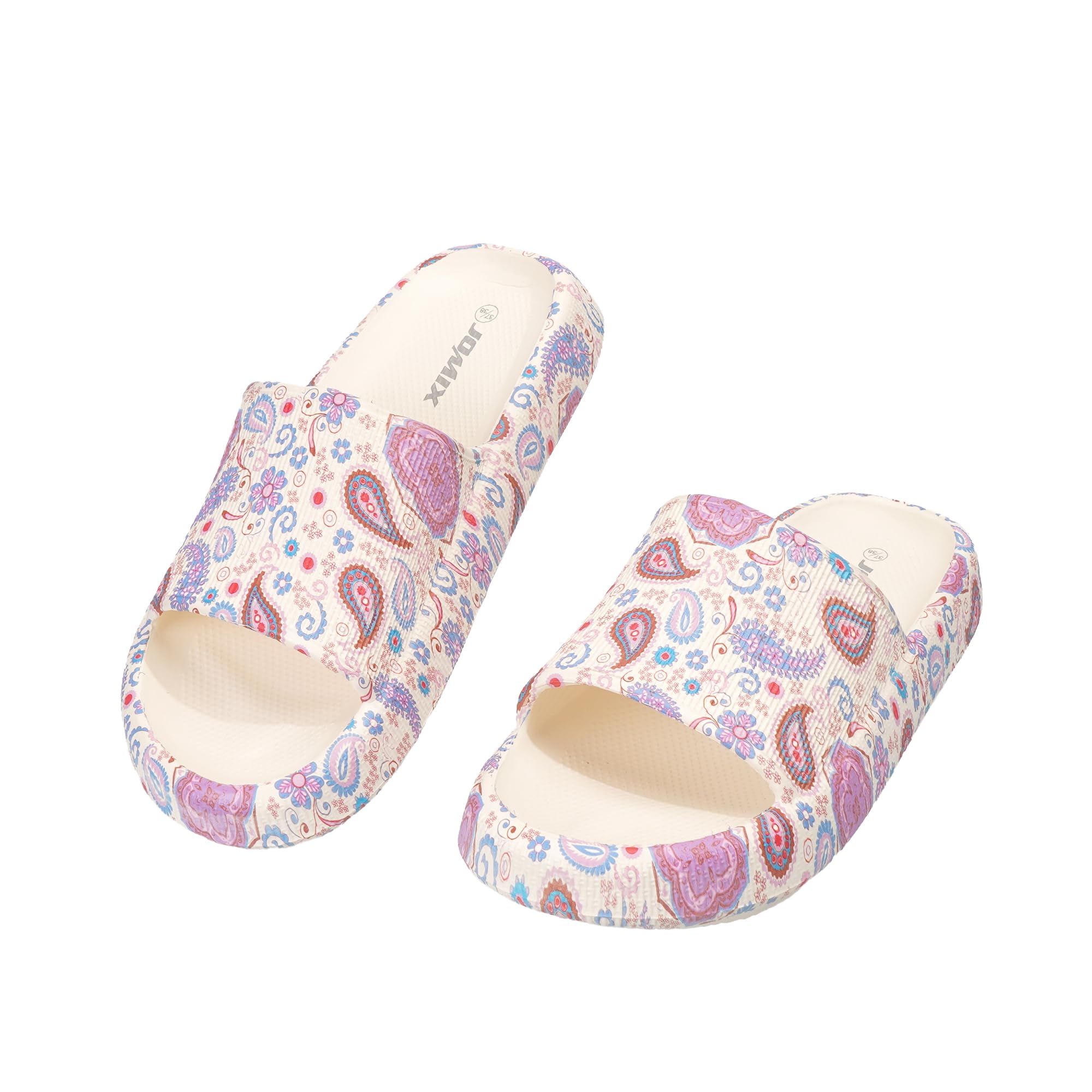 Badeschuhe Damen Schlappen Duschschuhe Hausschuhe Pantoffeln Flach Badeschlappen Weit Sommerschuhe Sandalen Frauen Slipper Pantoletten