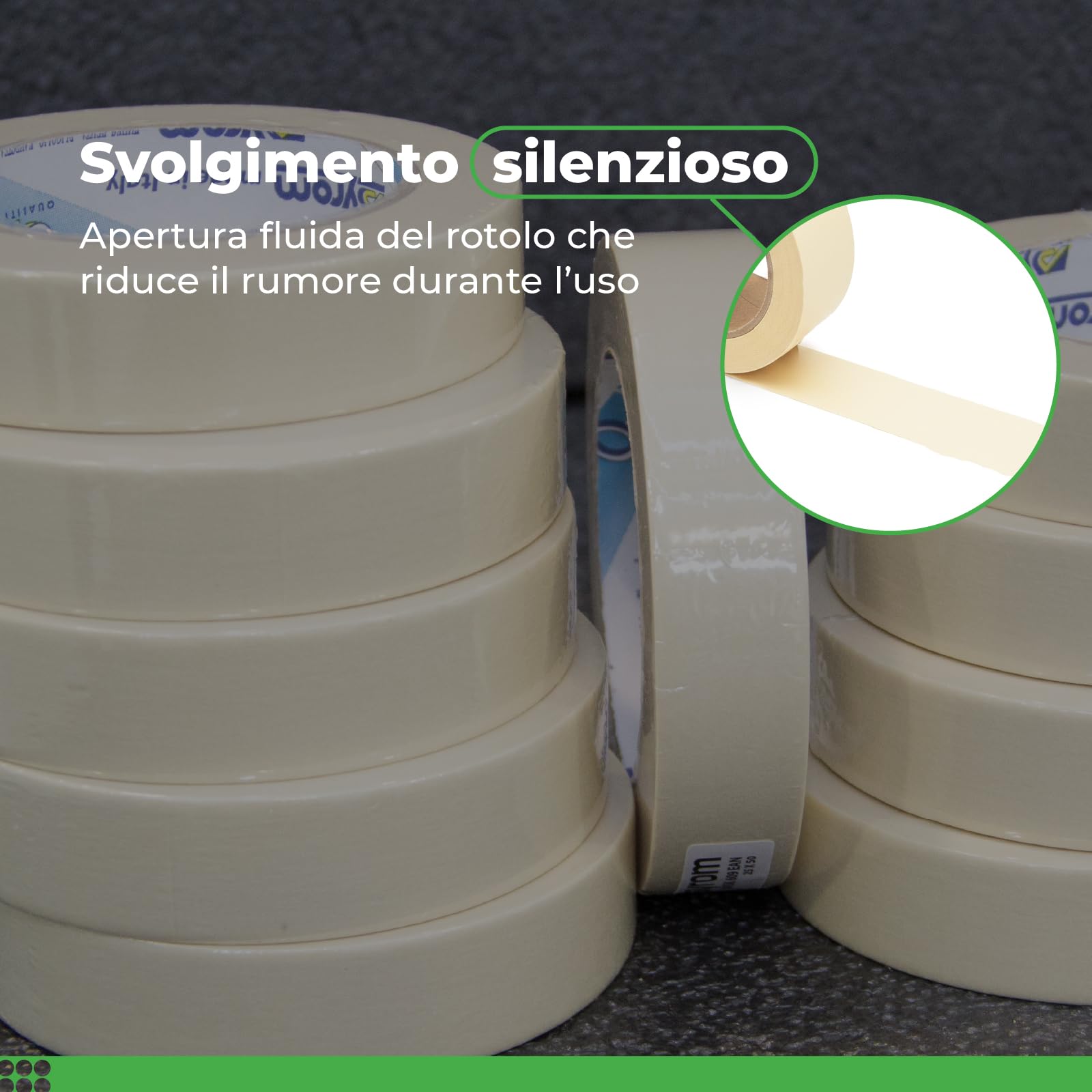 Nastro Adesivo in Carta Kraft 25 mm x 50 m - Imballaggio e Chiusura Cartoni, Adesione Duratura per Spedizioni, Magazzino e Traslochi, 72 Rotoli