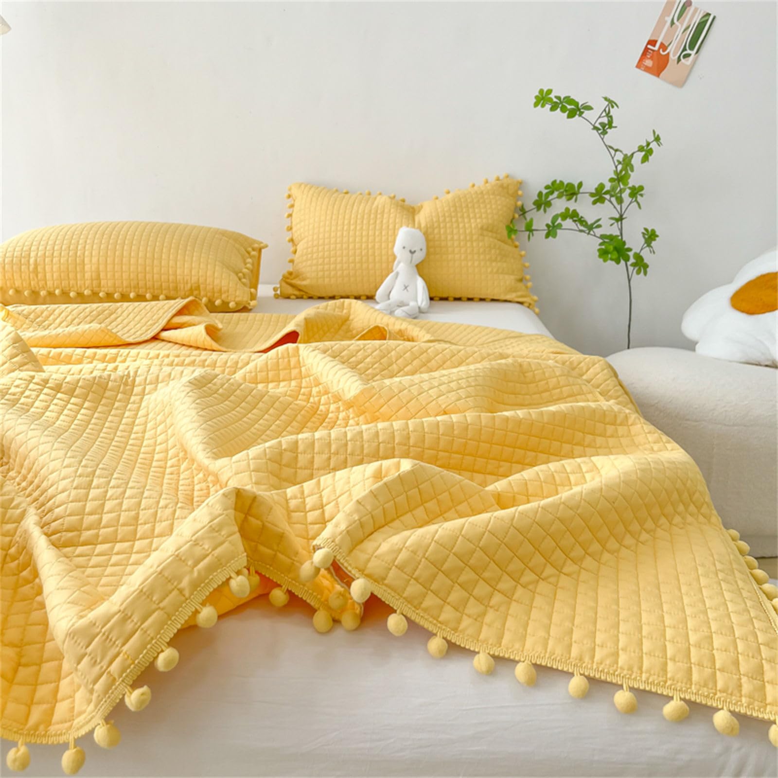 Chickwin Copriletto Trapuntato Estivo, Stampa Plaid Copriletti Trapuntati Copriletti Traspirante Microfibra Morbido Confortevole per Letto Singolo Matrimoniale King (150x200cm,Plaid