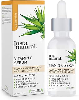 InstaNatural Vitamin C Serum, Vitamin C Serum for Face with Hyaluronic Acid and Ferulic Acid, Brightening Serum and Anti A...
