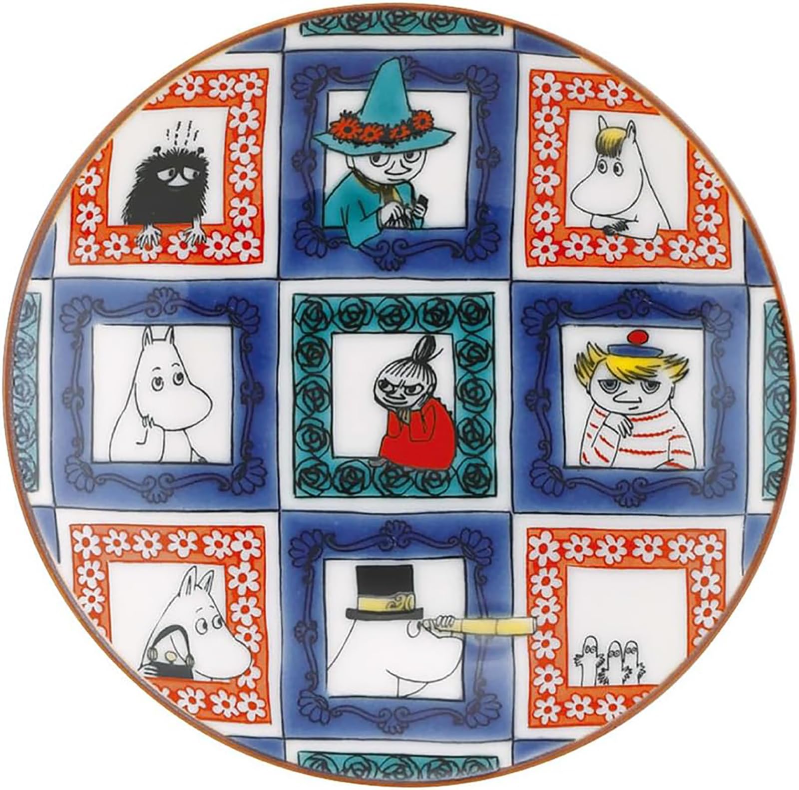 Moomin Kutani Ware Mamezara Small Plate 3.9in Cobblestone Navy Japan