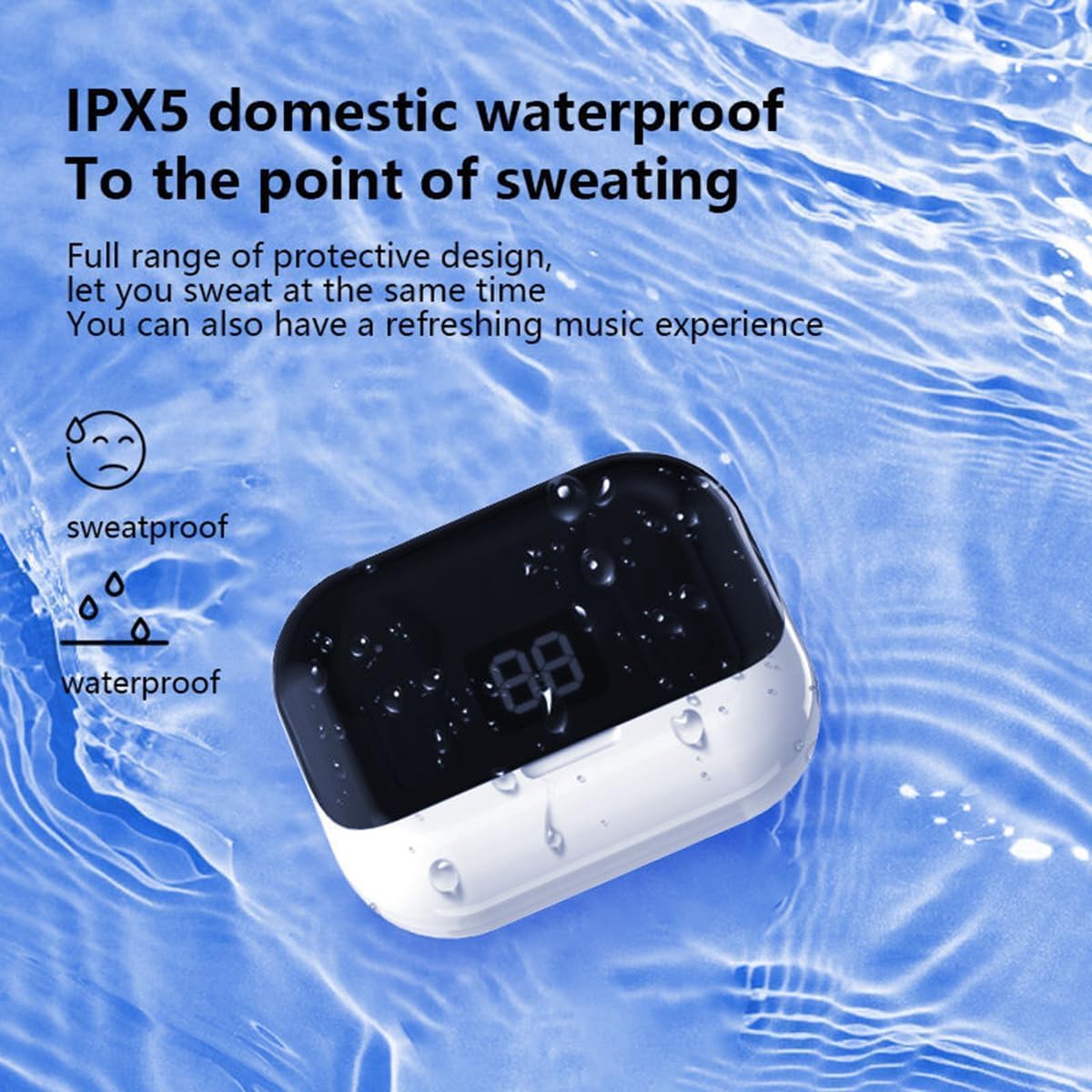 Wireless Earbuds in Ear Bluetooth 5.3, IPX5 Waterproof Sports Earphones LED Power Display Headphones Bass Stereo,Ear Buds in-Ear Noise Cancelling Mic, 600mAh Charging Case