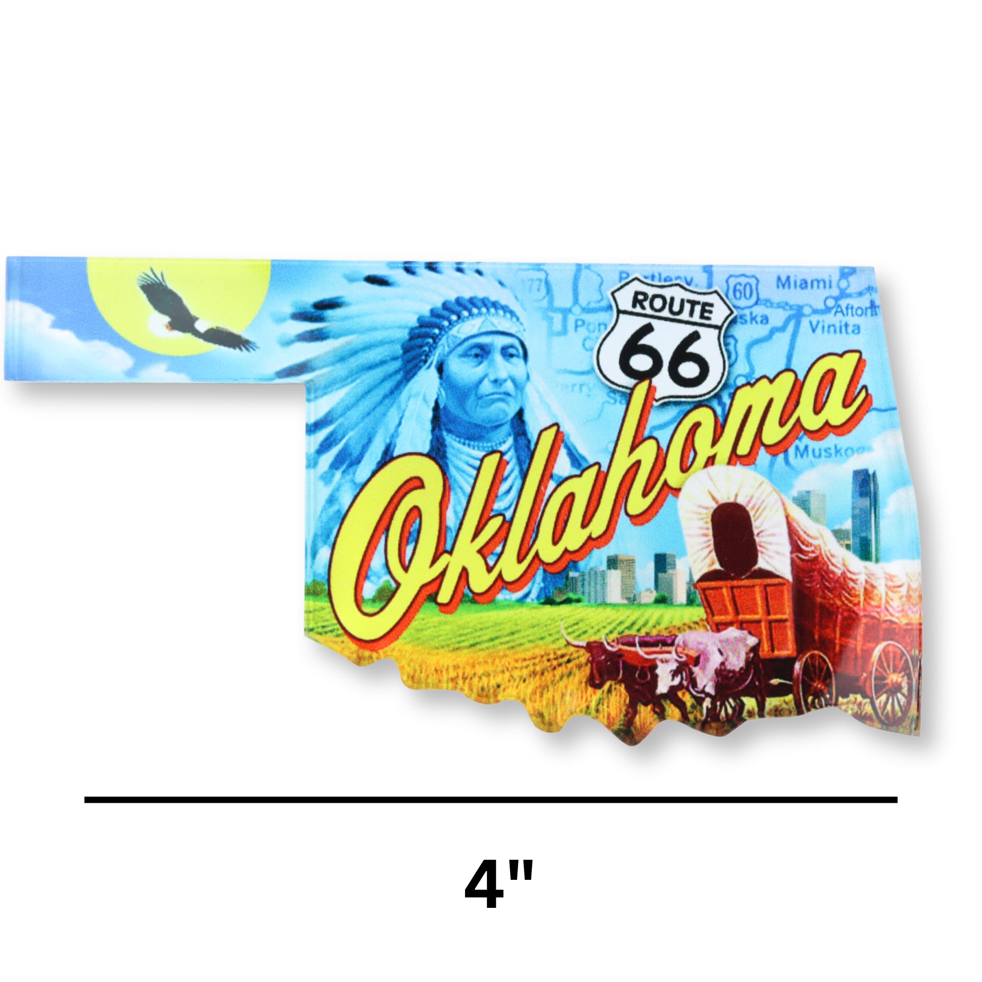 Amazon.com: Oklahoma Acrylic Fridge Magnet, Classic Route 66 and
