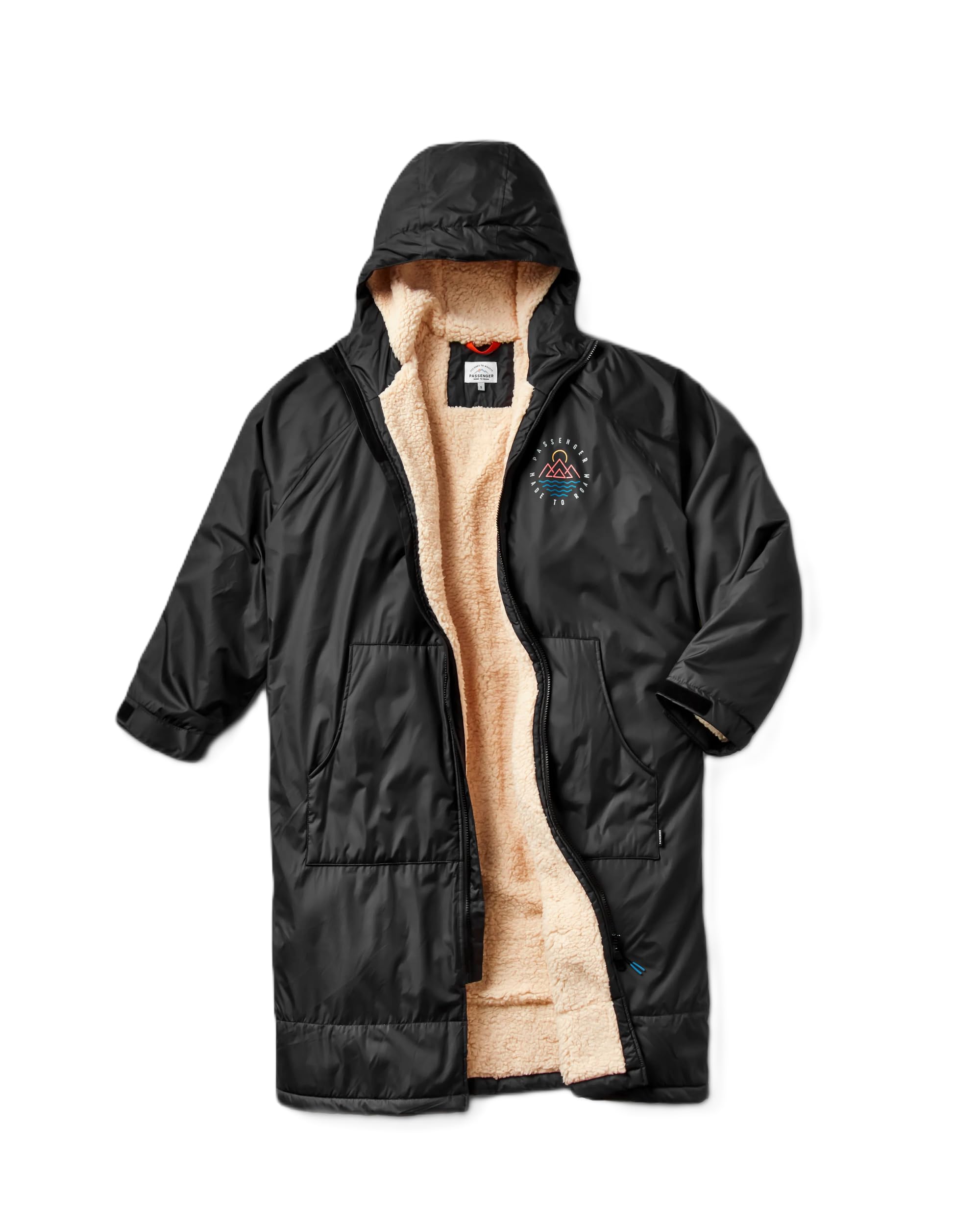 Passenger Escapism Recycled, Sherpa Lined Changing Robe (UK, Alpha, 3XL, Regular, Regular, Black)