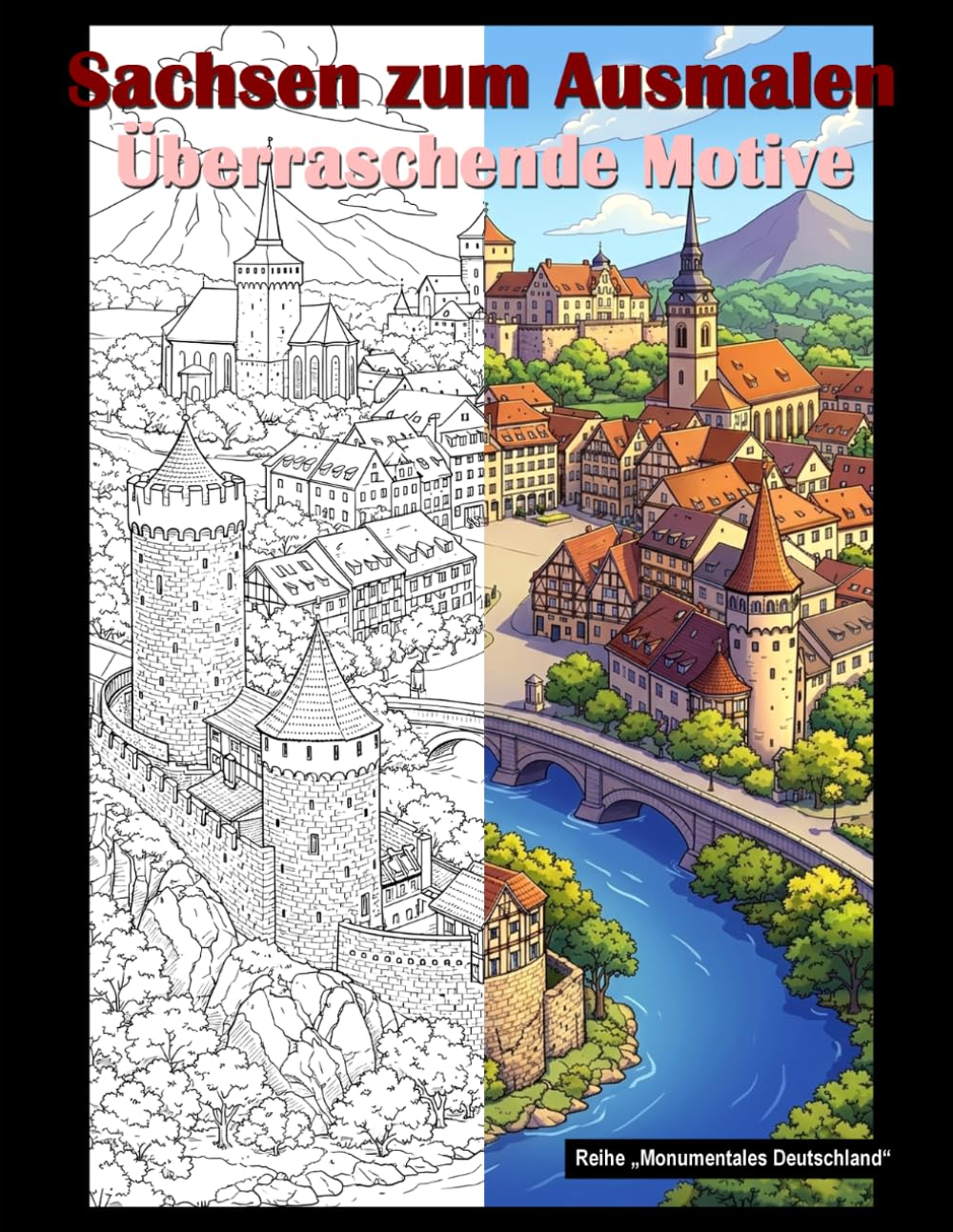 Sachsen zum Ausmalen – Überraschende Motive: Ein Malbuch für Erwachsene (Monumentales Deutschland)