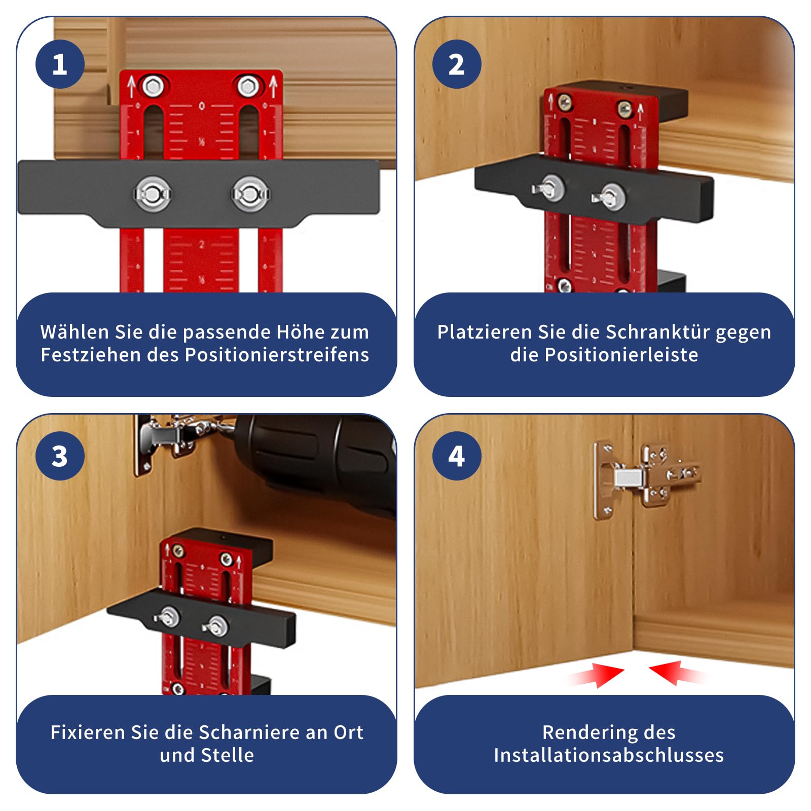 Posicionador de instalación de puerta de armario ajustable | Localizador de montaje de puerta de armario con longitud ajustable, posicionador de instalación de puerta de armario