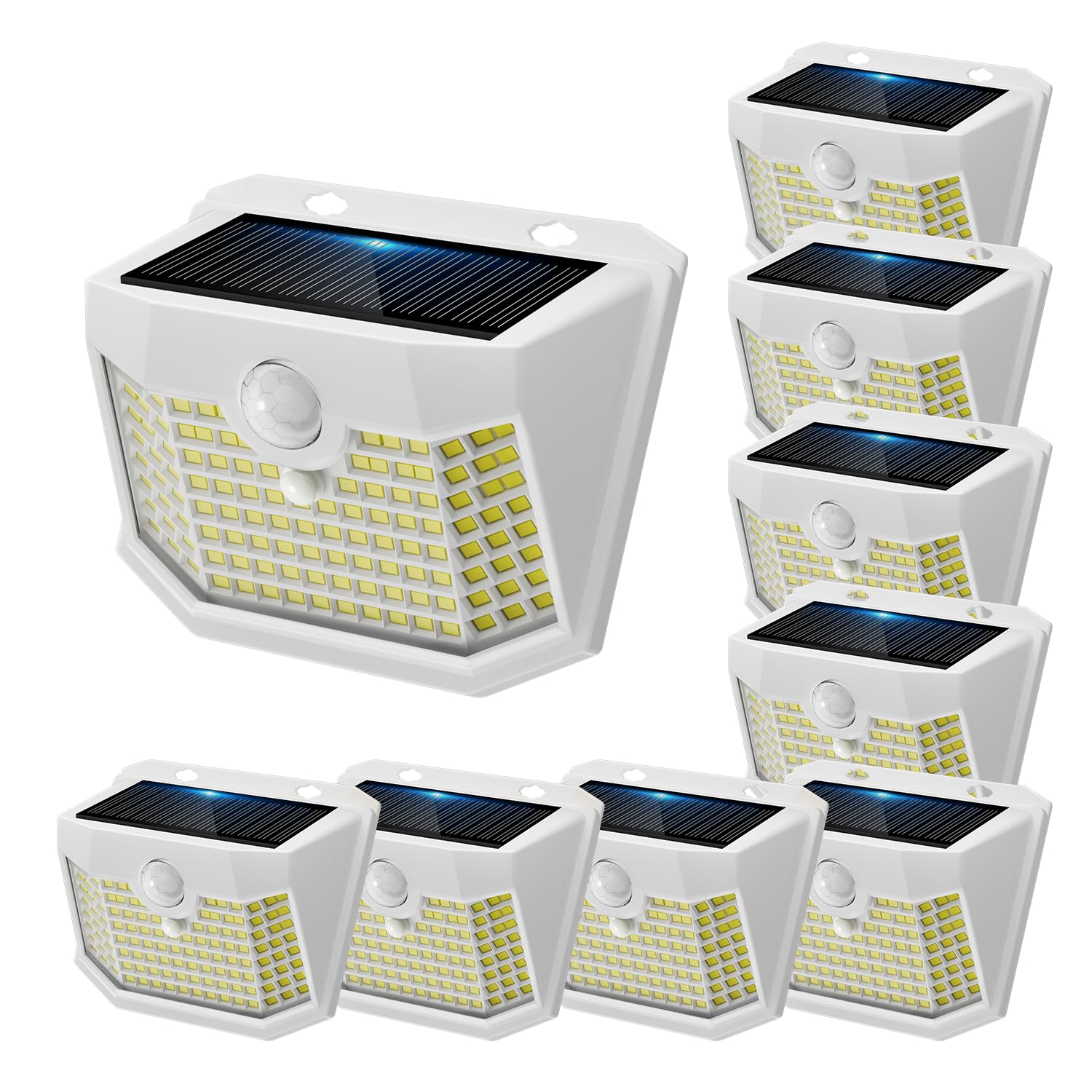 Aootek Solar Outdoor Garden Wall Light, Pack of 9, 120 LEDs, IP65