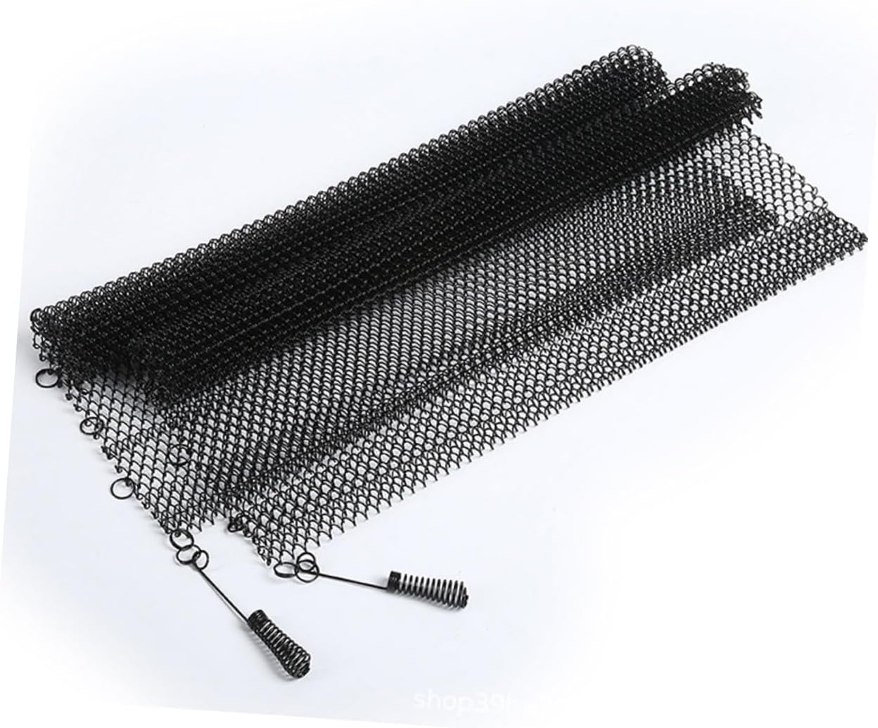 FUOYLOO 2pcs Fireplace Mesh Screen Curtains Xin Heat-Resistant Iron Panels with Metal Rings for Indoor Fireplace Protection and Floor Safety