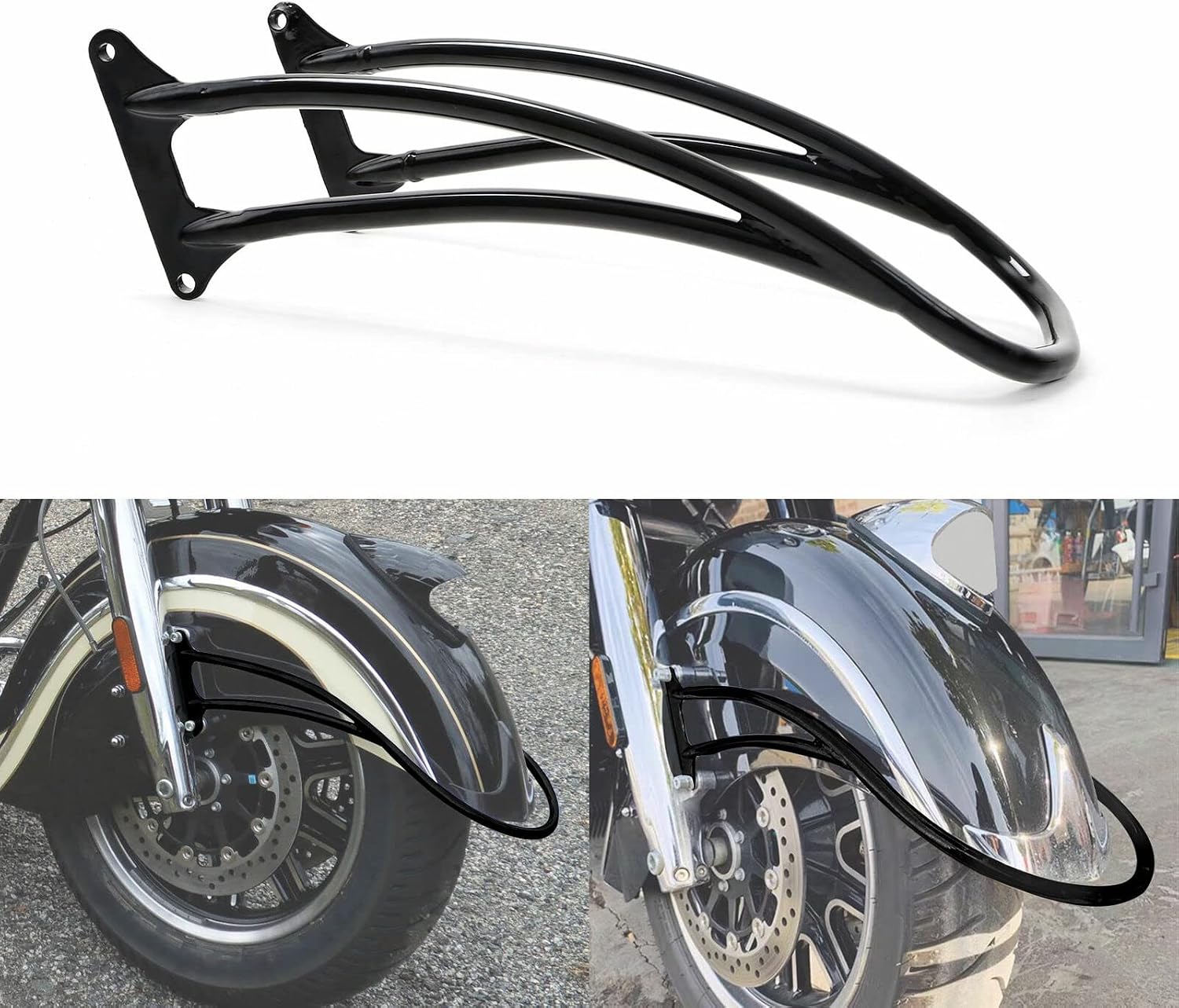 TCMT Front Fender Bumper Fit For Indian 2015-2024 Roadmaster 2014-2019 Chief Vintage 2014-2018 Chief Classic 2016-2020 Springfield 2017-2019 Chief Dark Horse
