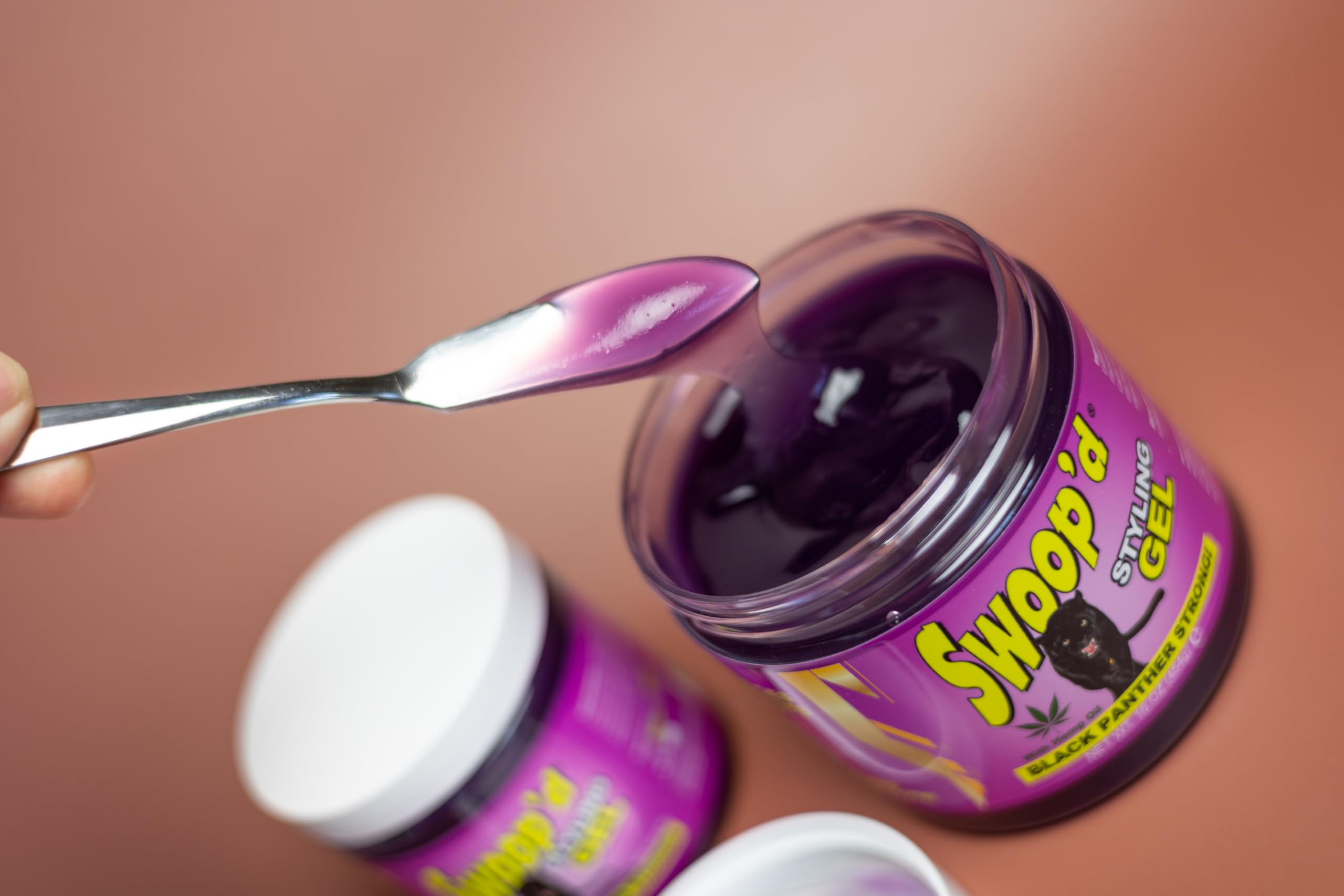 Black Panther Strong Swoop'd Styling Gel 16 Oz. with Hemp Oil For ALL HAIR TYPE