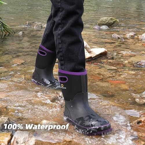Miniatura 5 de D DRYCODE Rubber Boots for Women, Rain Boots with Warm Neoprene, Waterproof Mid Calf Mud Insulated Work Boots for Womens Gardening, Farming,