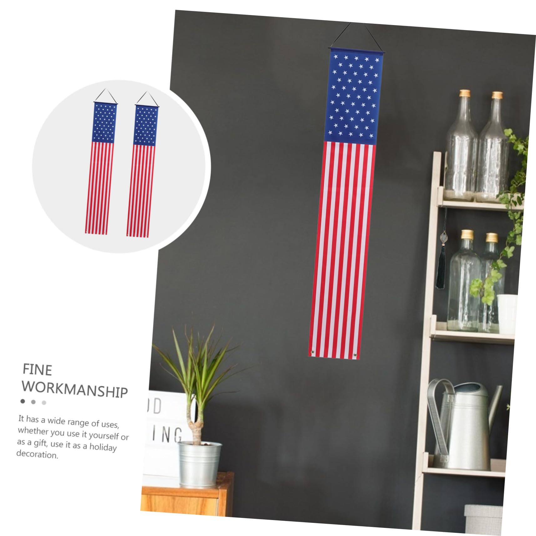 VICASKY 5 Paia Banner per Poliestere Decorazione Patriottica per Festa Dellindipendenza Usa Striscione Riutilizzabile per Ingresso e Festa Americana