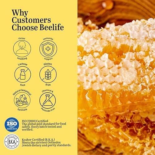 Miniatura 7 de Beelife Spray de propóleos para la garganta, aroma calmante de miel, menta y malva, apoyo inmunológico natural y alivio del dolor de garganta