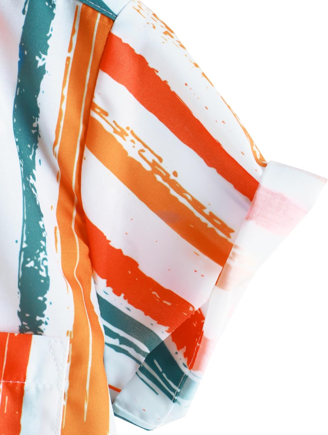 VATPAVE Boys Striped Button Down Shirt Short Sleeve Hawaiian Shirt Casual Summer Beach Shirts with Pocket - Image 2