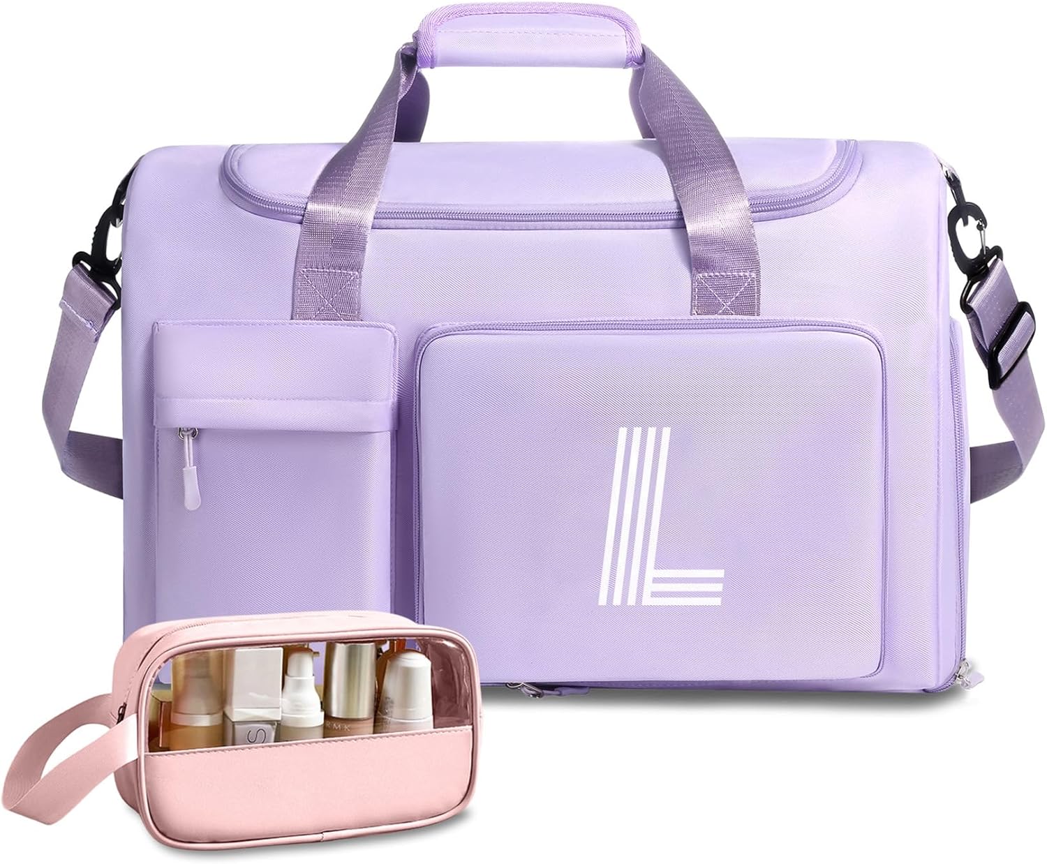 Personalized Overnight Bags, Gifts for Girls 8 9 10 11 12 13 14 Year Old, Dance Bag for Girl College Teen, Womens Travel Duffel Weekender Bag, Gifts for Teenage Kids Women Friend, Purple L