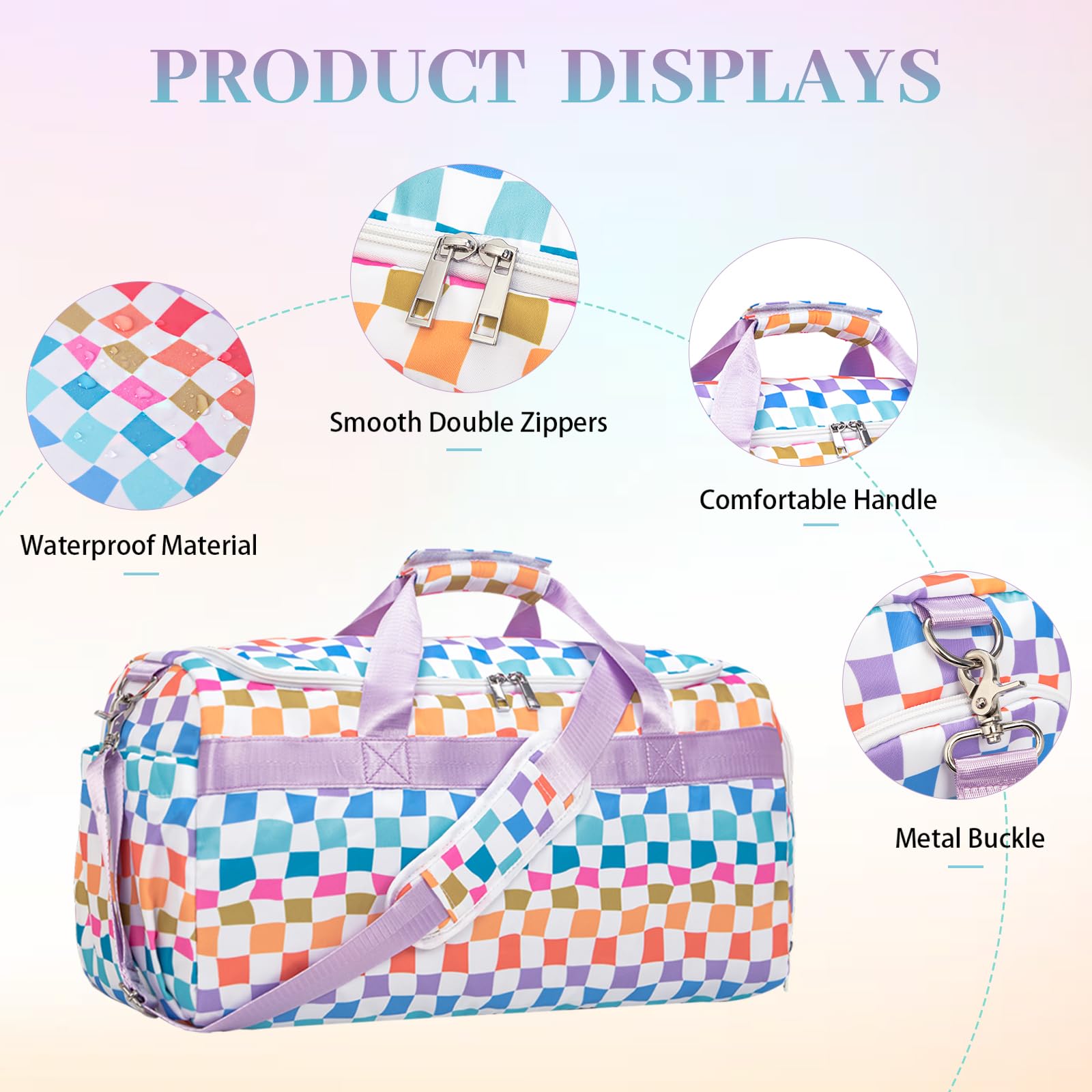 Bolsa deportiva de gimnasio para mujeres y hombres, bolsa de viaje grande con compartimento para zapatos y bolsillo húmedo, bolsa ligera de fin de semana, bolsa de entrenamiento para deportes