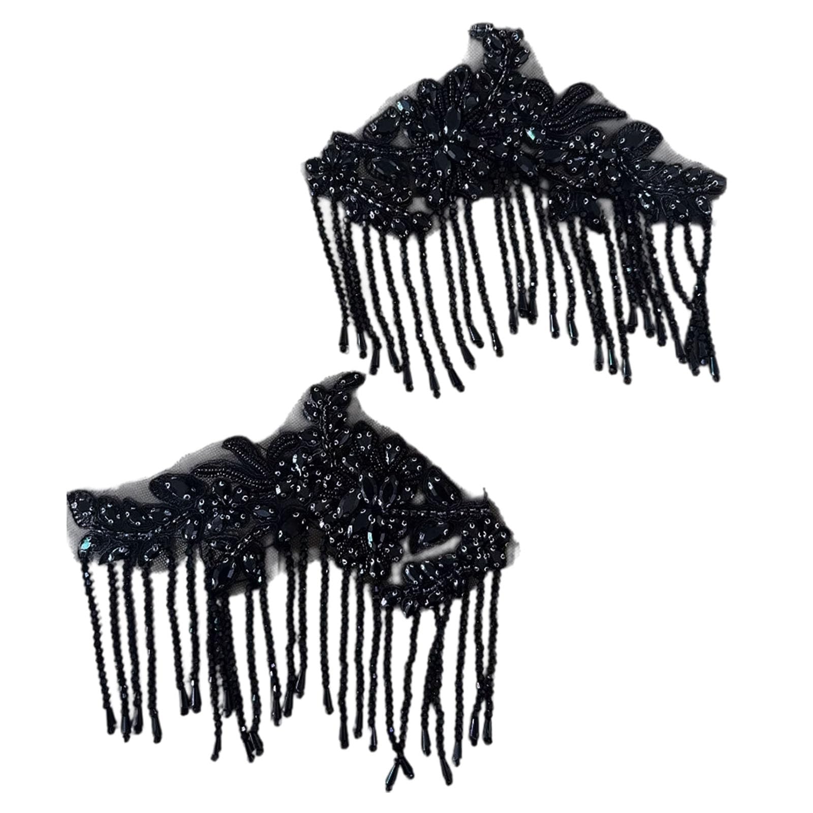 Qusinfc Rhinestones Beaded Fringe for Dress Party Attire Embellishment Party Wear Adornings