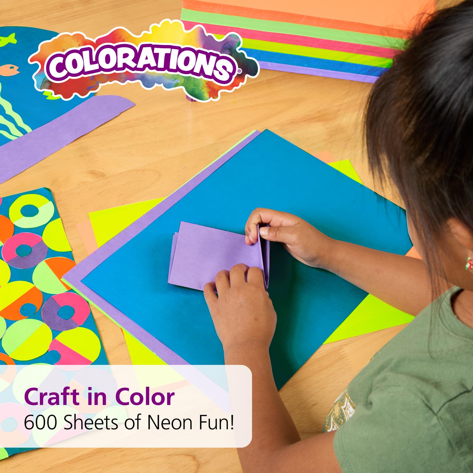Colorations Papier kraft léger fluo – 600 feuilles