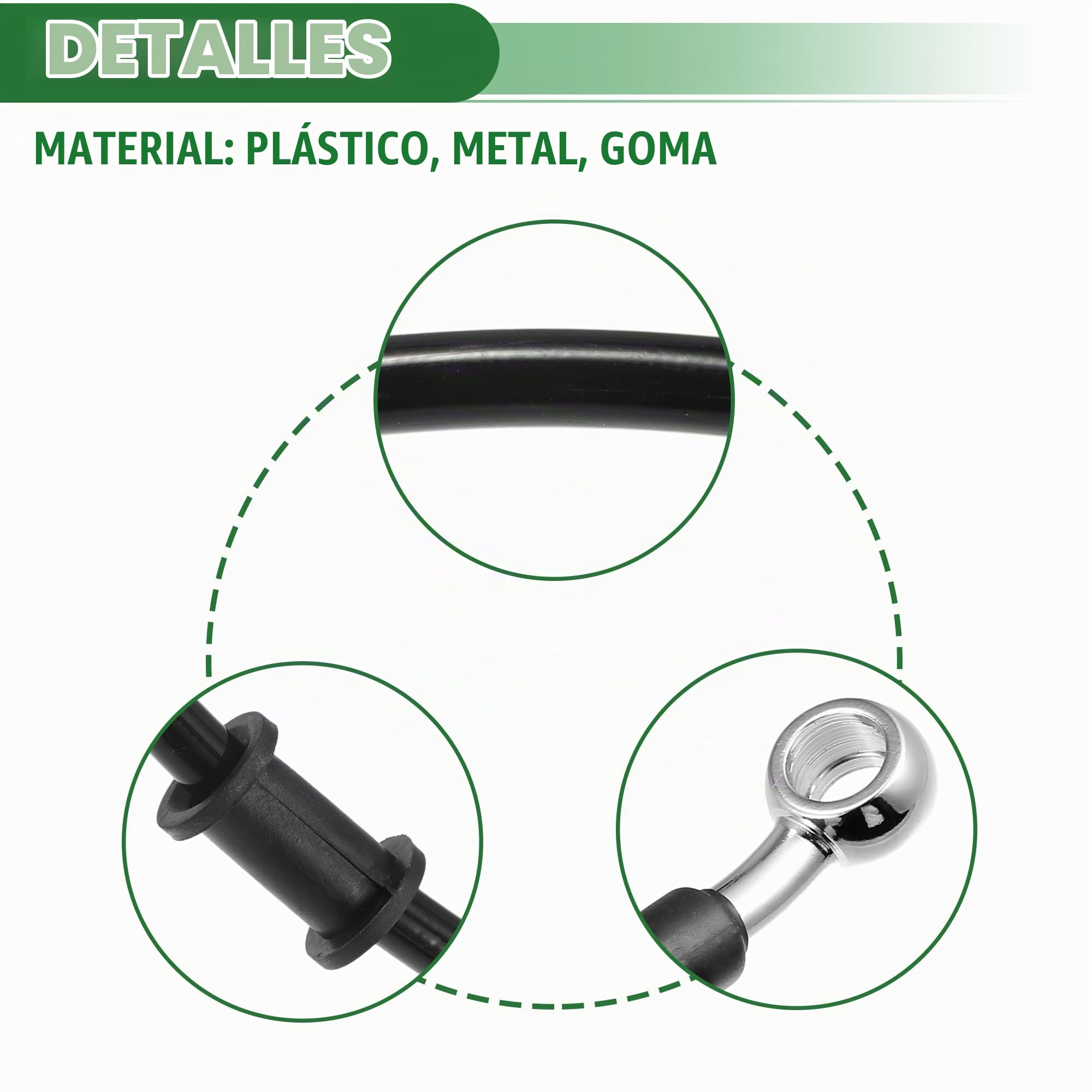 Motoforti Manguera De Freno Universal Para Motocicleta, Atv, Motocross, Línea De Freno Hidráulico Trenzada, 40 Cm, Duradera, Metal, Tono Negro Plateado