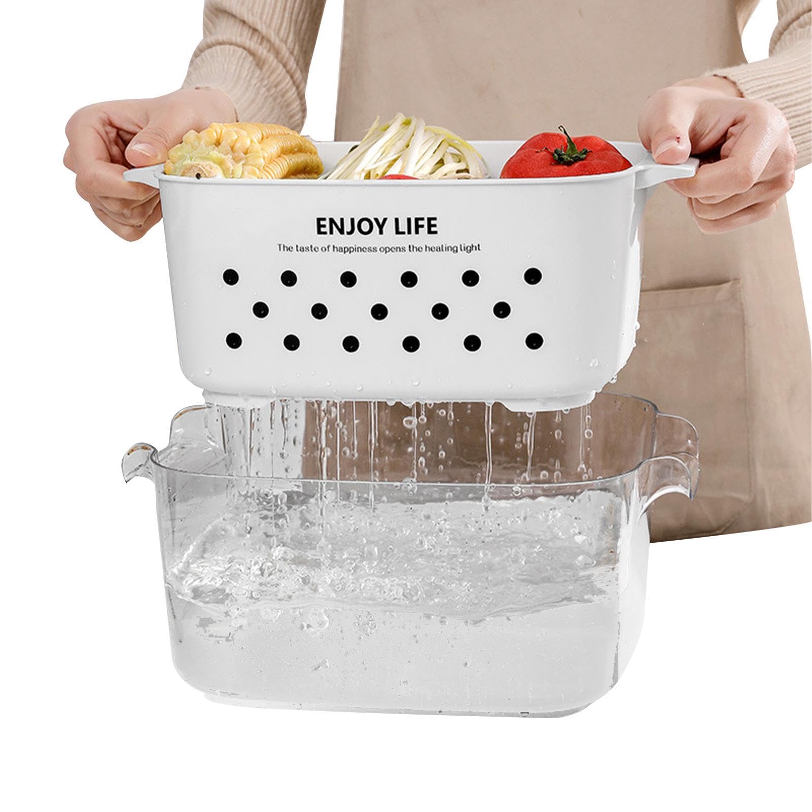 Bol De Lavage De Fruits Avec Passoire, Panier De Lavage De