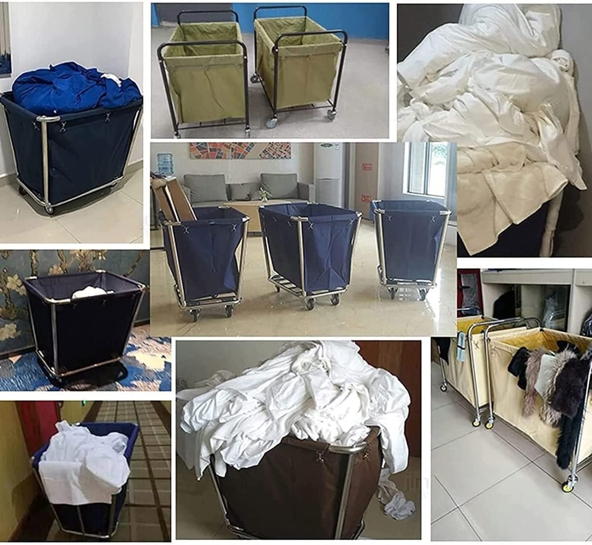 Bolsa de repuesto impermeable para carrito de lavandería, organizador de almacenamiento de tela Oxford extraíble para ropa y juguetes, ideal para cesta de lavandería y carrito