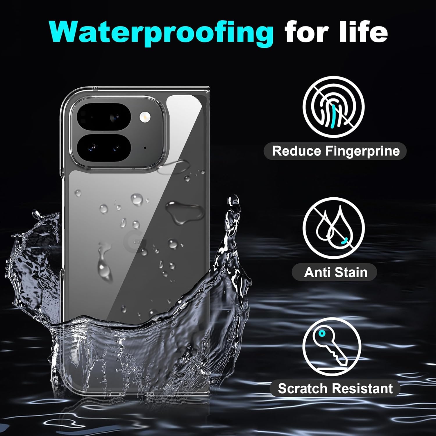 HARITECH Ultra Hybrid Back Cover Case Designed for Google Pixel 9 Pro Fold 5G / Google Pixel Fold2 5G - Black 4
