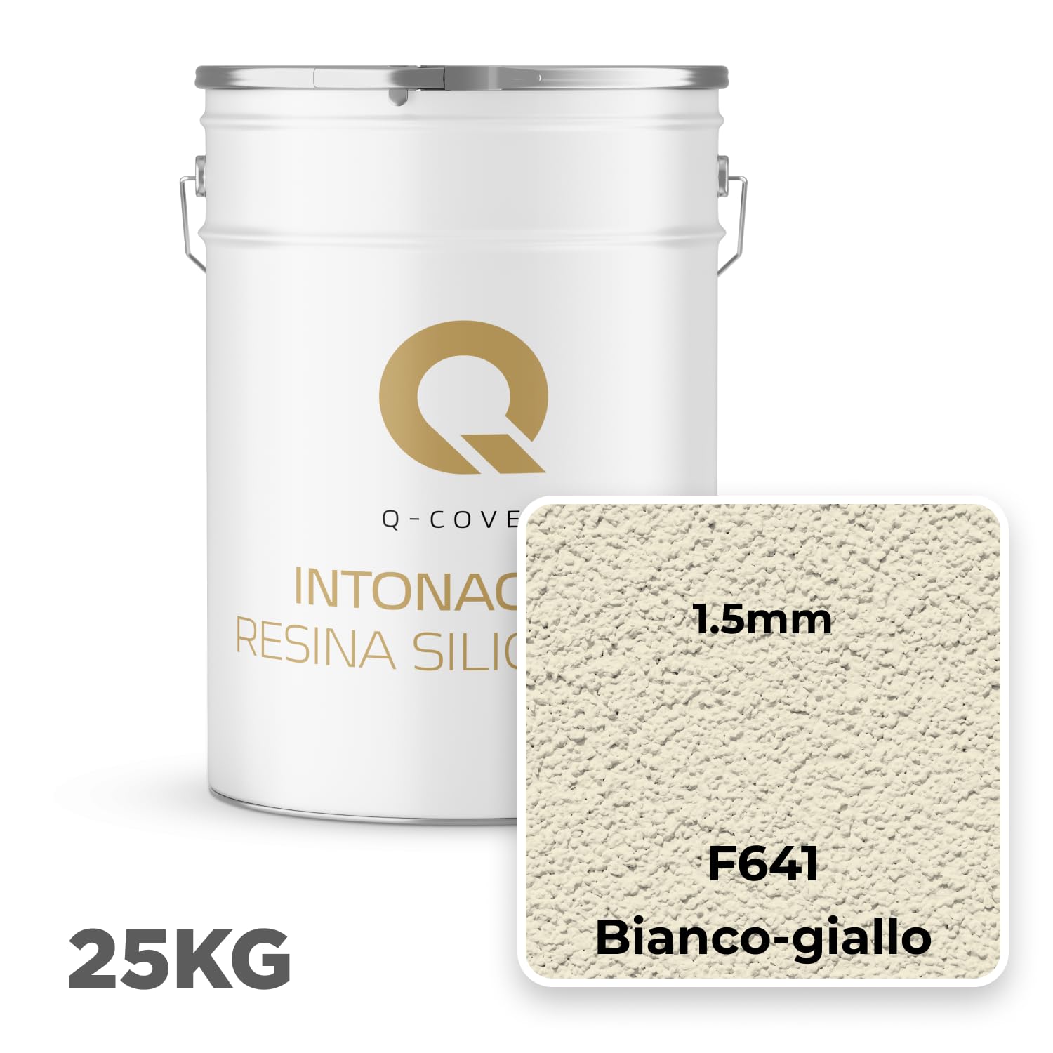 Intonaco Silicone Bianco Velato Di Giallo F641 25kg 1,5mm