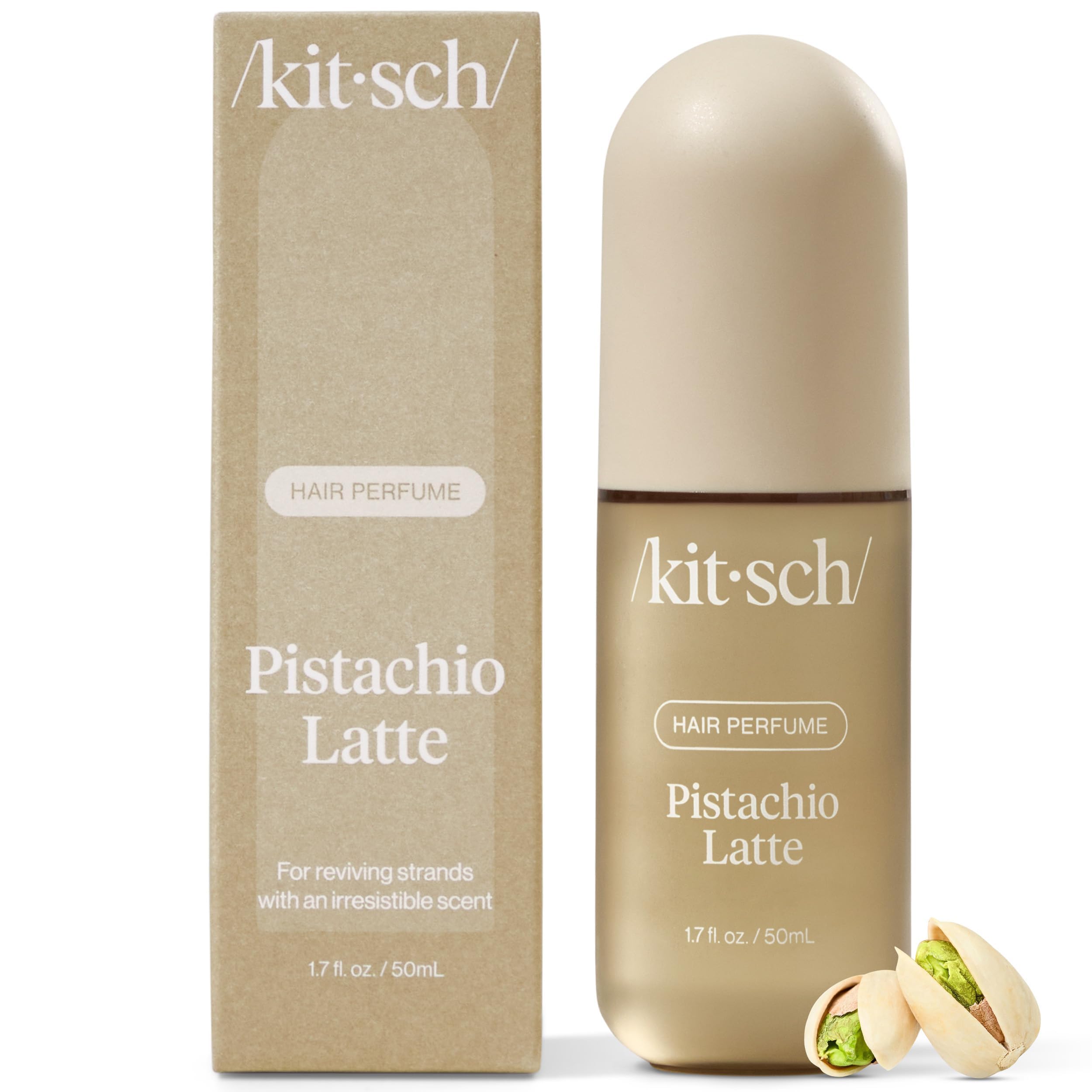 Kitsch Pistachio Latte Hair Perfume For Women - Clean, Deodorizing, Patented Odor-Eliminating Technology, Body Mist - Freshen Hair, Body & Pillows - Sweet Pistachio, Coconut & Warm Coffee Scent - 50ml