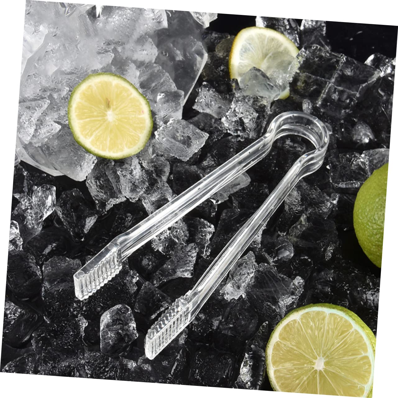 10Pcs Ice Cube Tongs Acrylic Serving Clip for Sugar Cubes Slices for Cocktails Parties and Buffets Multifunctional Food Clips