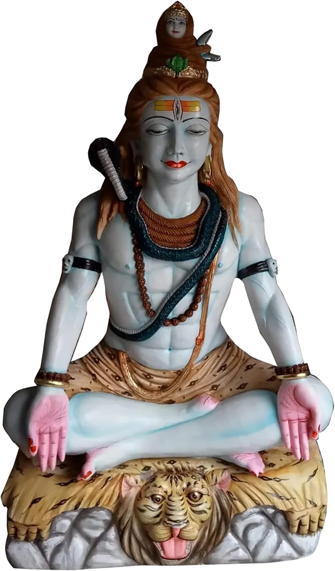 Vidhya Moorti Art Marble Lord Shiv ji Murti Statue for Home Decor, Pooja Room, 48 inch, Multi Colour